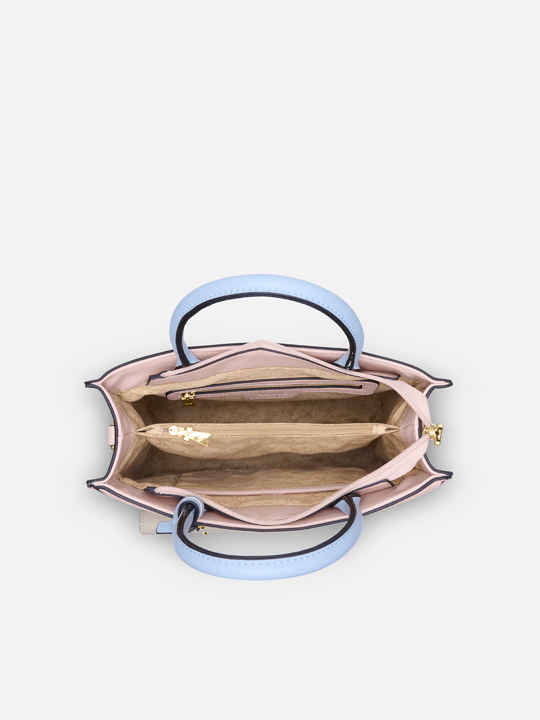 Louvre Medium Chain Satchel Bag White/Blue