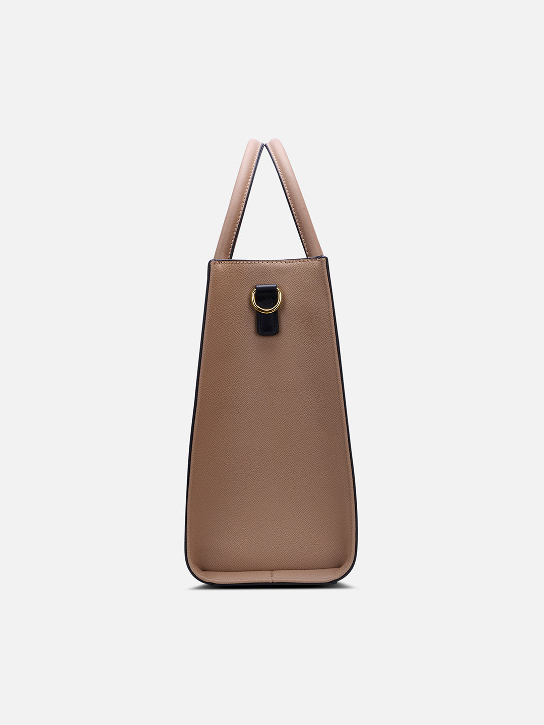 Eloise Large Box Satchel Bag Beige/Black