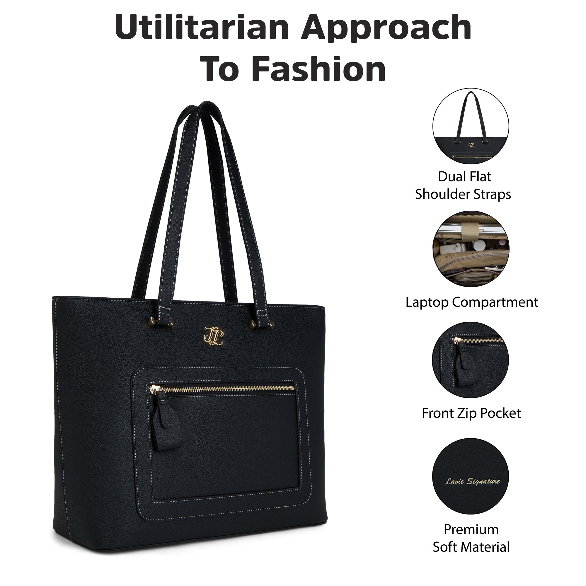 Tsina Large Tote Bag Black