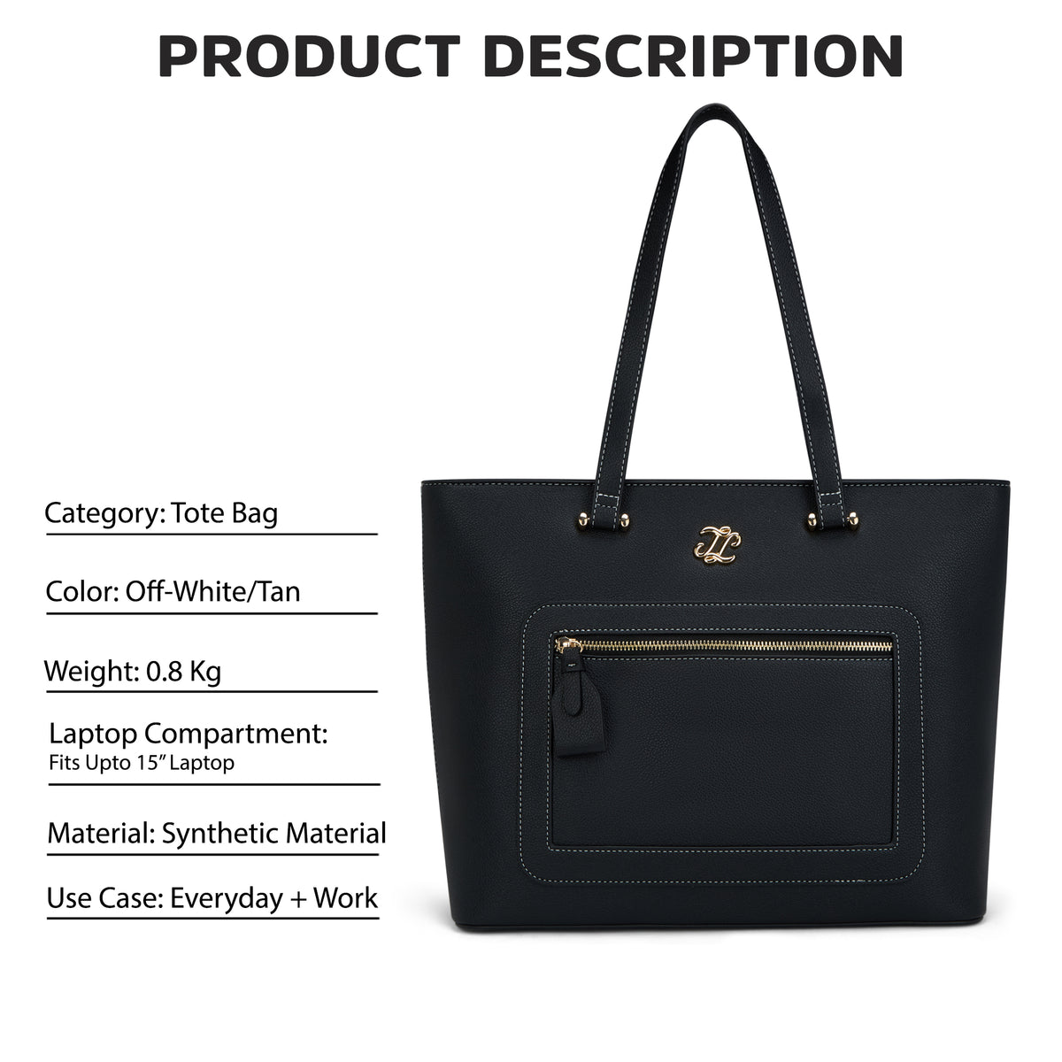 Tsina Large Tote Bag Black