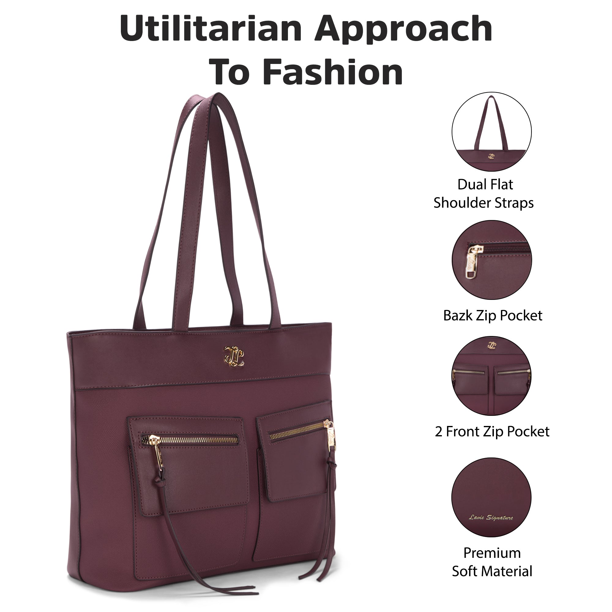 Foresta Large Tote Bag Maroon