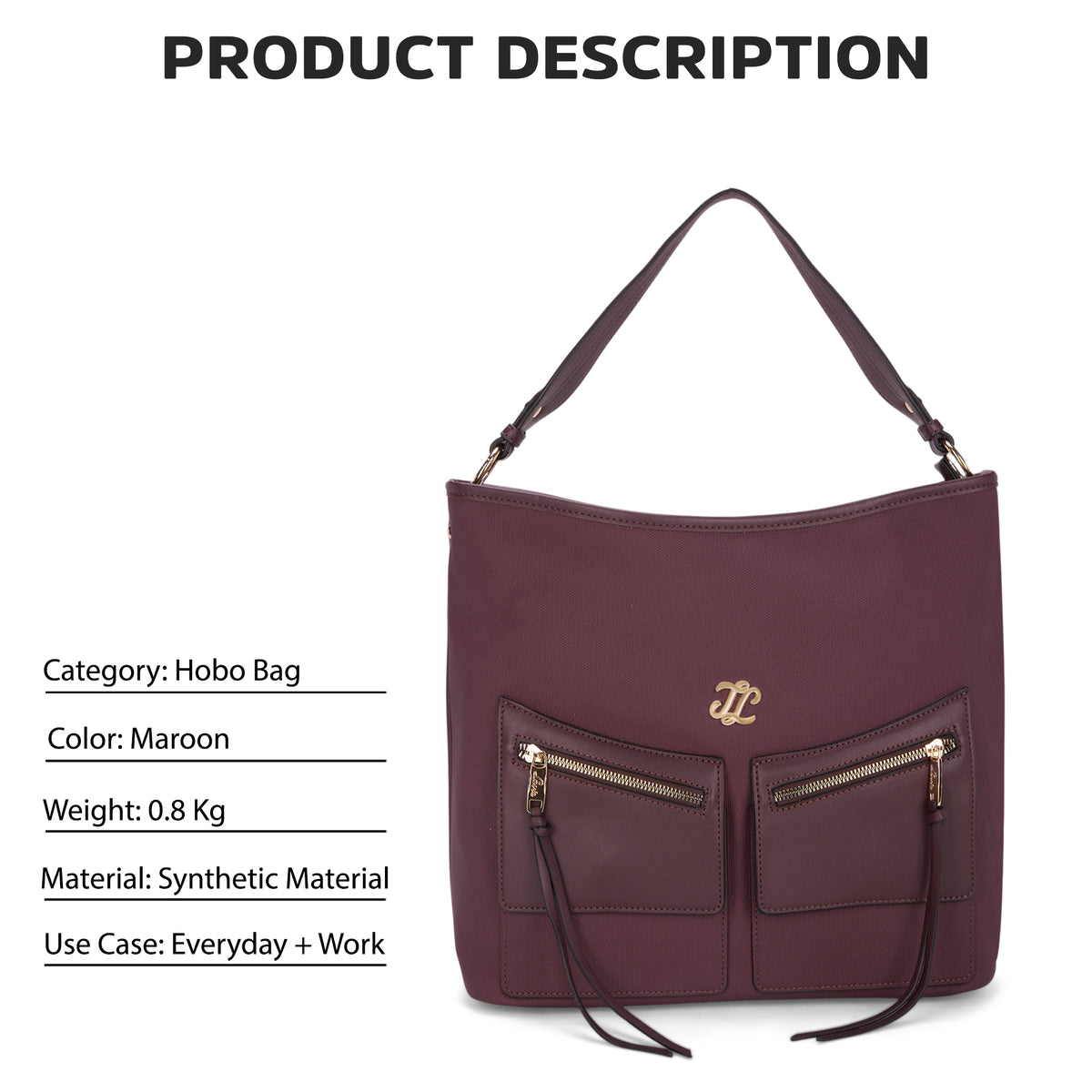 Thielsen Large Hobo Maroon
