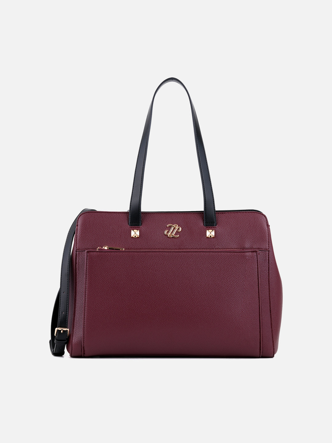 Roswel Colourblock Large Maroon Tote Bag