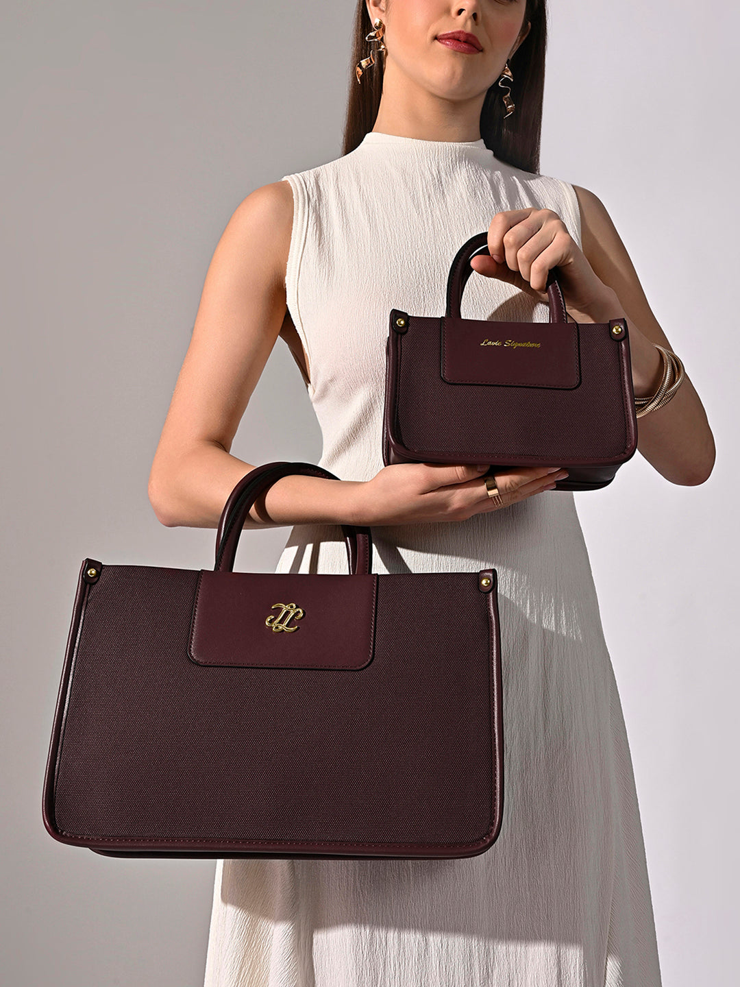 Canva Combo Set Large Wine Tote Bag