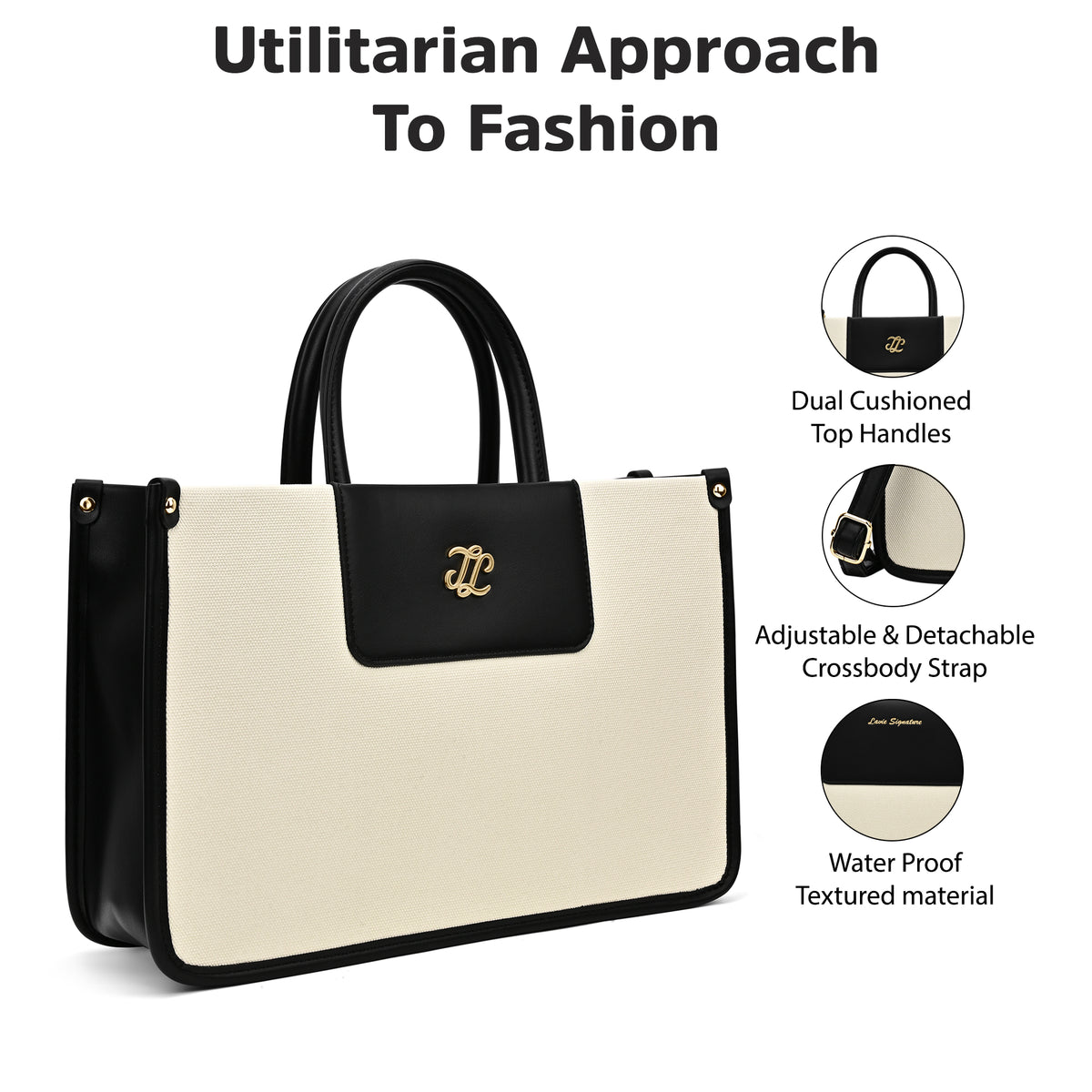 Canva Combo Set Large Off White Tote Bag