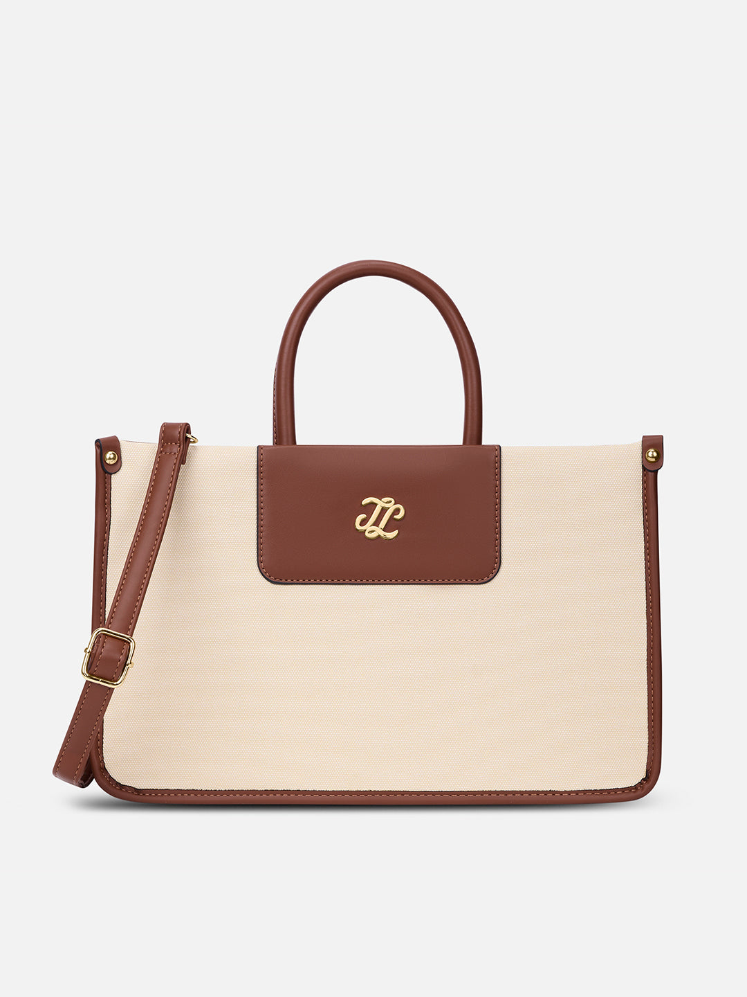 Canva Combo Set Large Off White & Tan Tote Bag