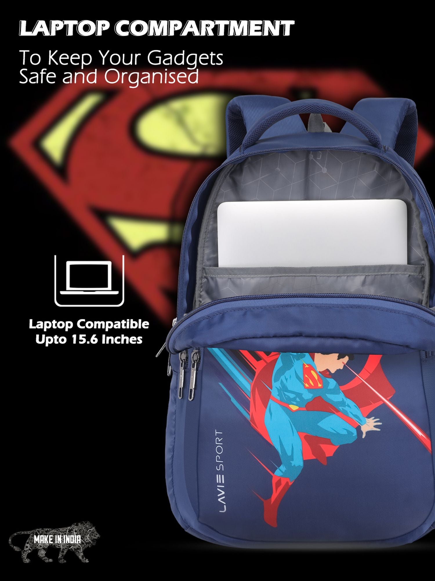 Lavie Sport 22L Ledge Casual Backpack for Girls and Boys|Men & Women Red