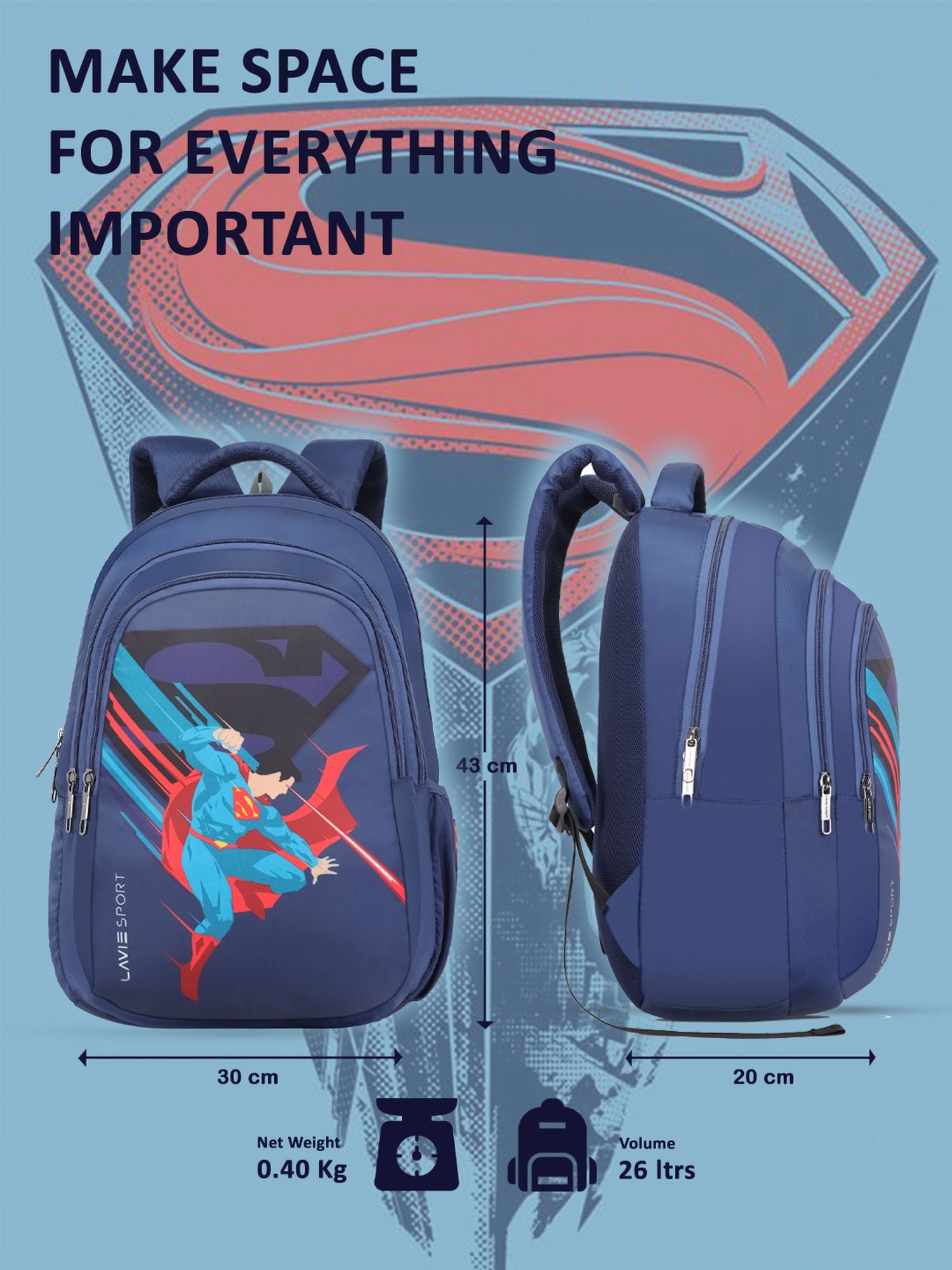 Lavie Sport 22L Ledge Casual Backpack for Girls and Boys|Men & Women Red