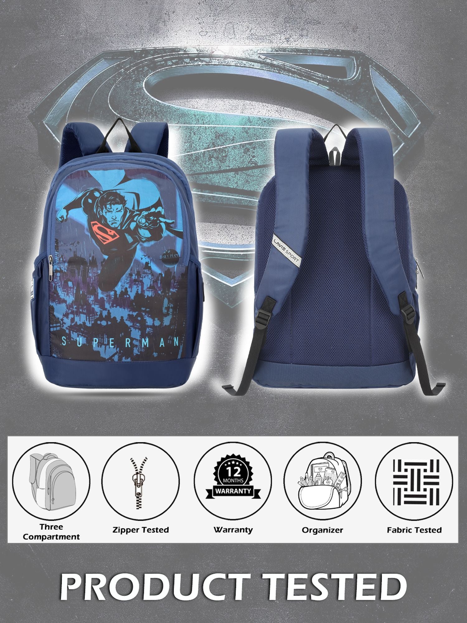 Lavie Sport 22L Ledge Casual Backpack for Girls and Boys|Men & Women Red