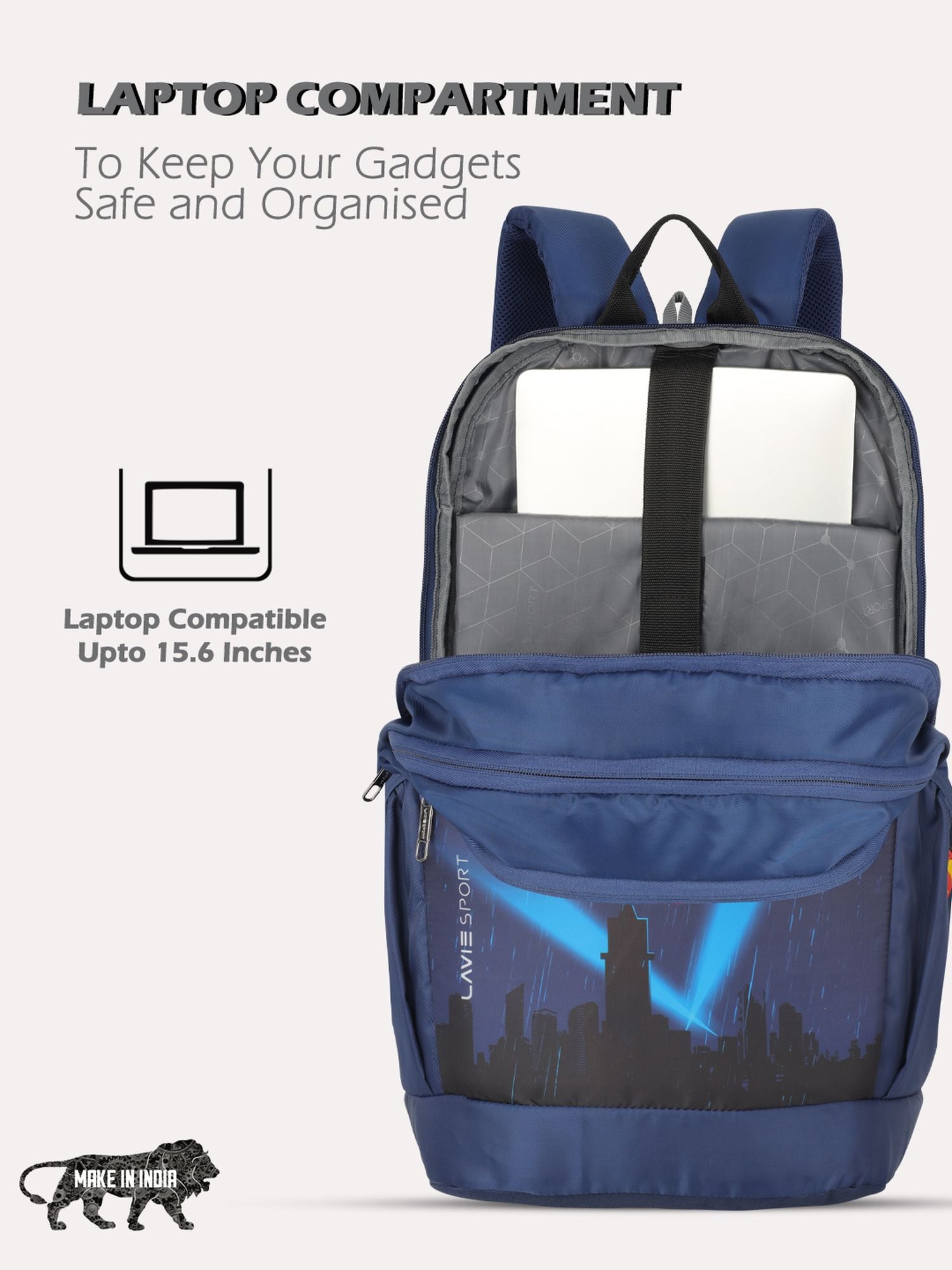 Lavie Sport 22L Ledge Casual Backpack for Girls and Boys|Men & Women Red