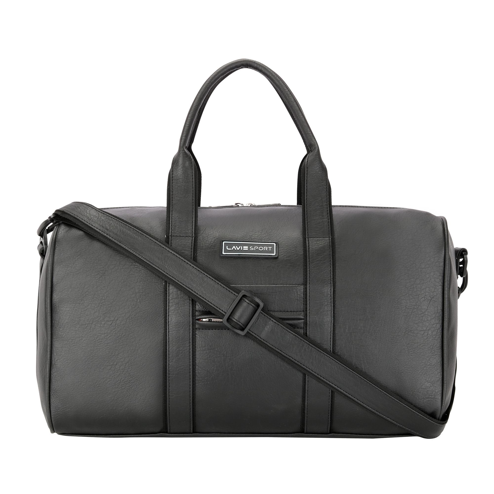 Pilot Synthetic Leather Duffle Bag Black