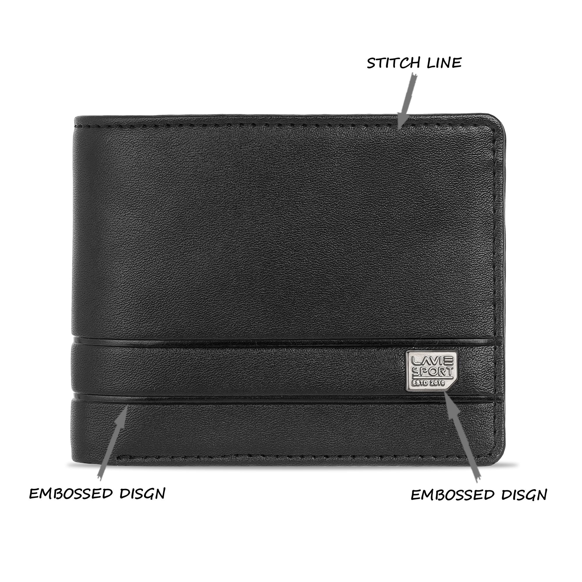 Lavie Sport Attorney Embossed Men'S Wallet Black - Lavie World
