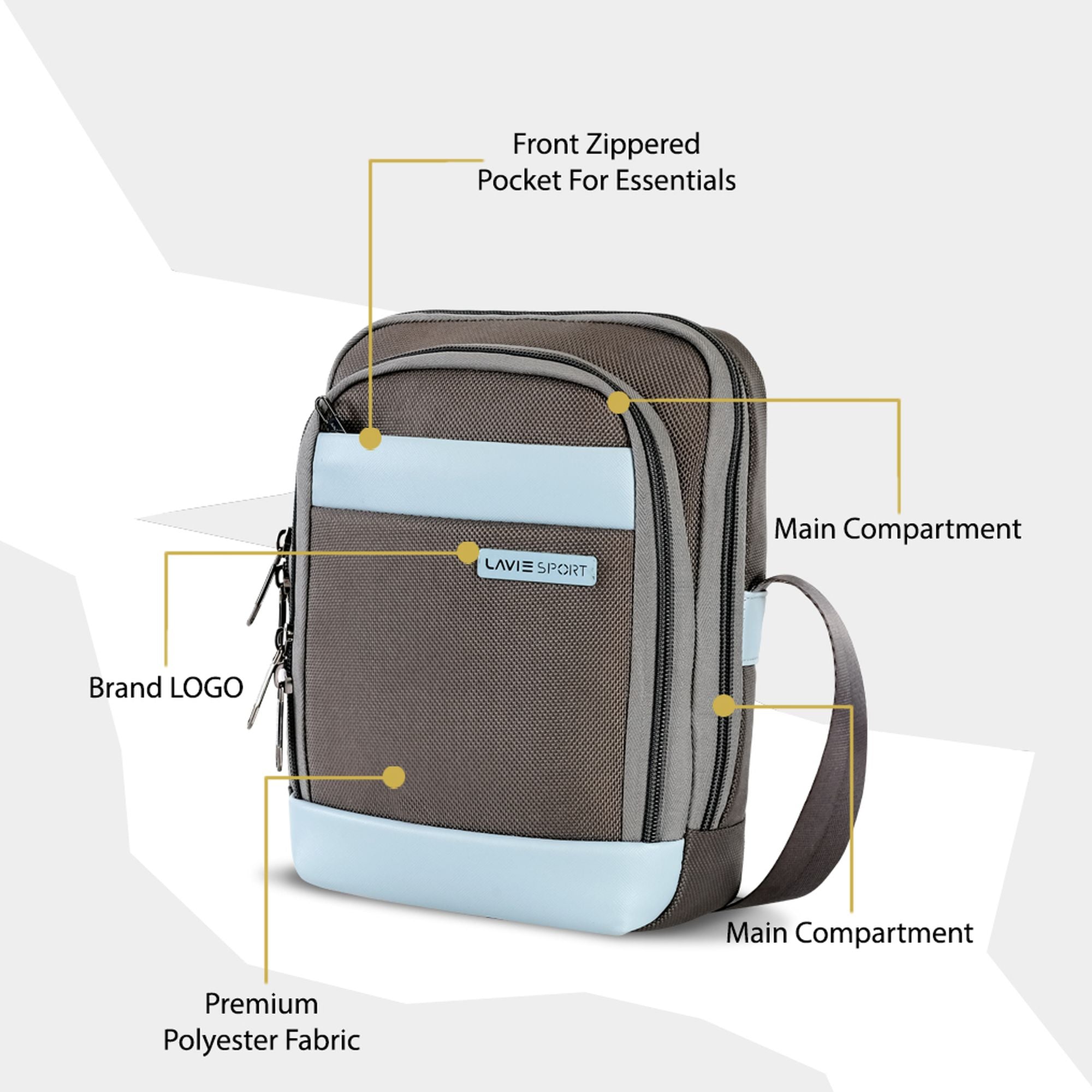 Athos Sling Bag Crossbody Grey/Pblue