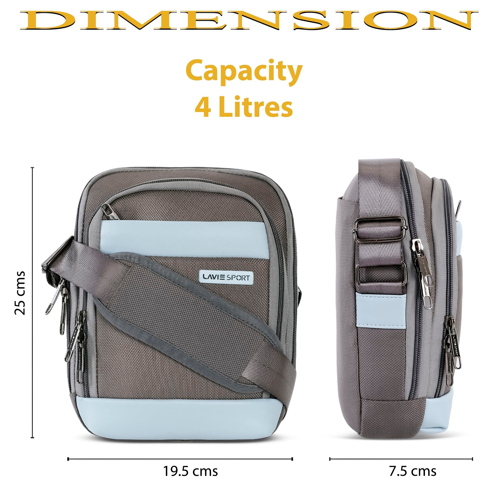 Athos Sling Bag Crossbody Grey/Pblue