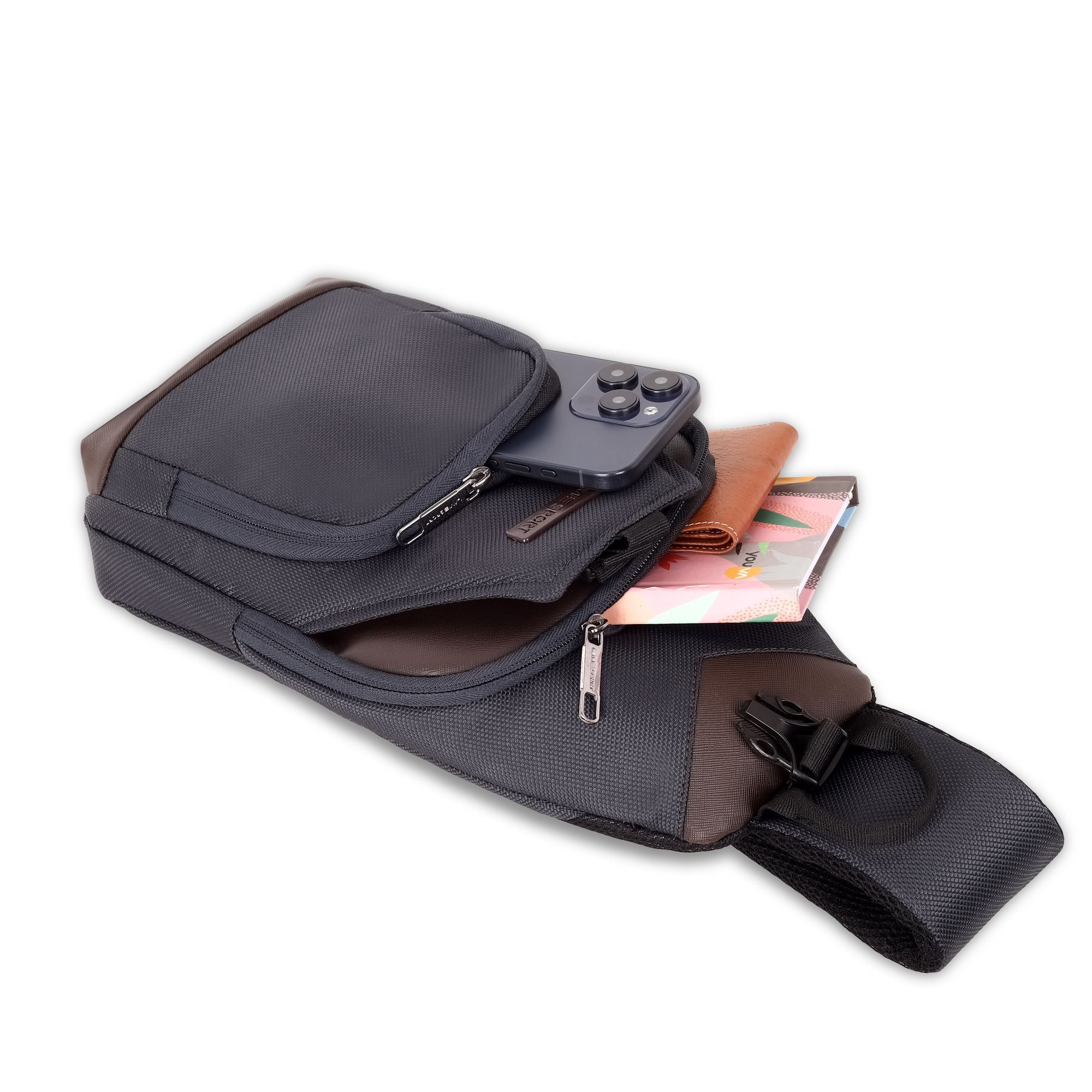 Atmos Cheststrap Sling Bag Crossbody C.Blue/Choco