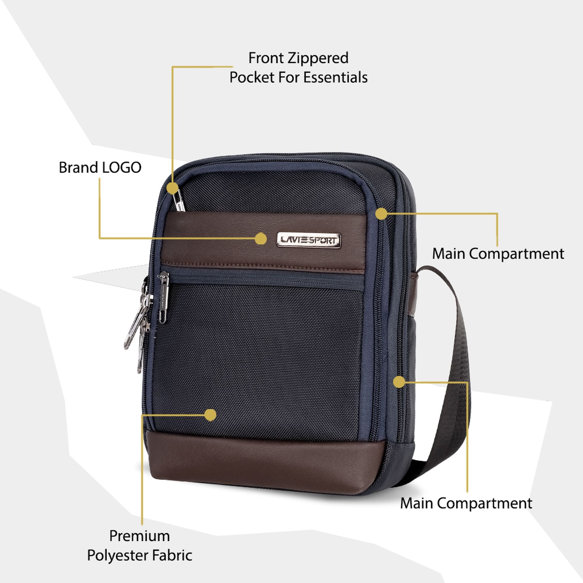 Athos Sling Bag Crossbody Charcoal Blue