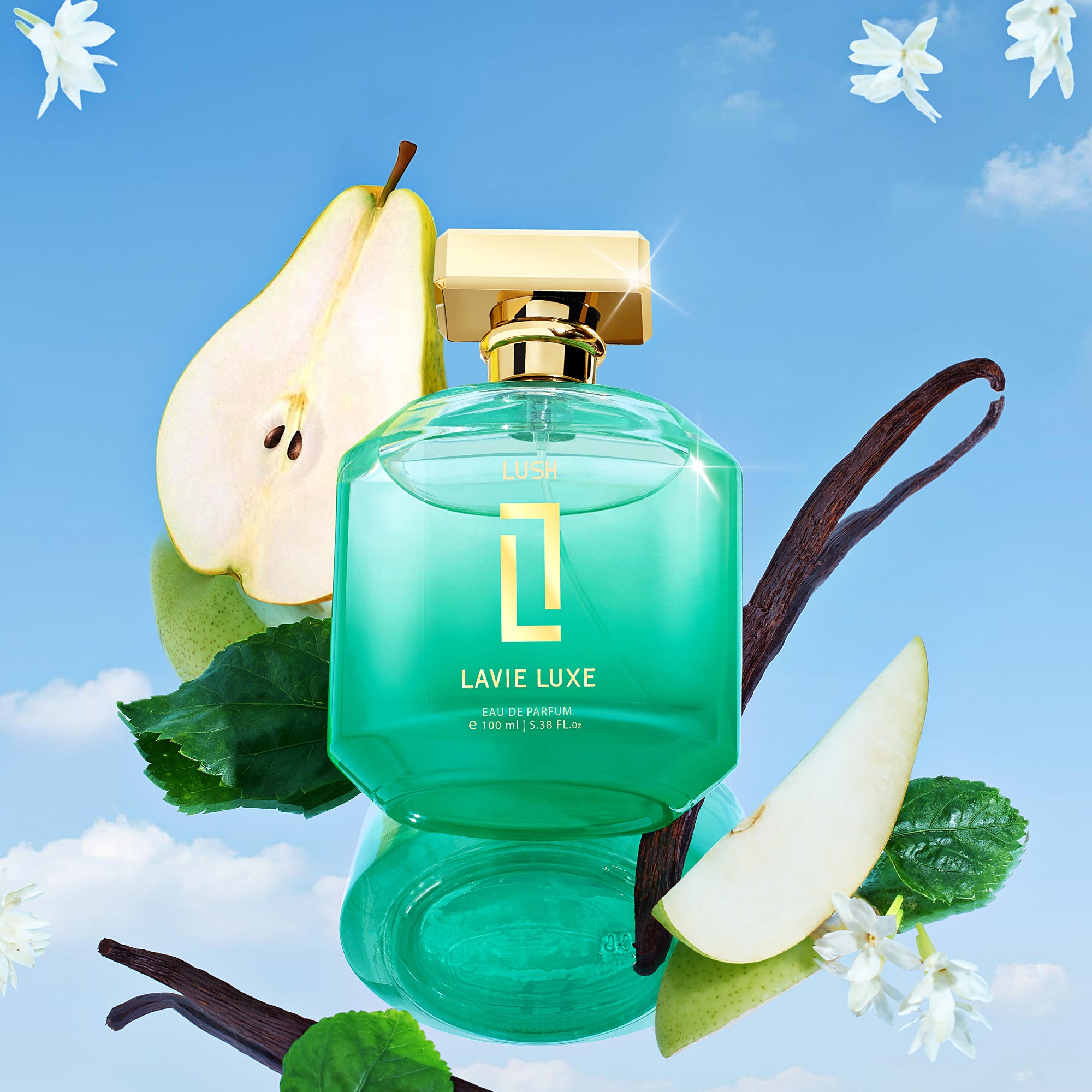 Lush Luxury Woman Eau De Parfum 100 ml ǀ Perfume with scents Sweet, Jasmine & Vanilla - Light Green