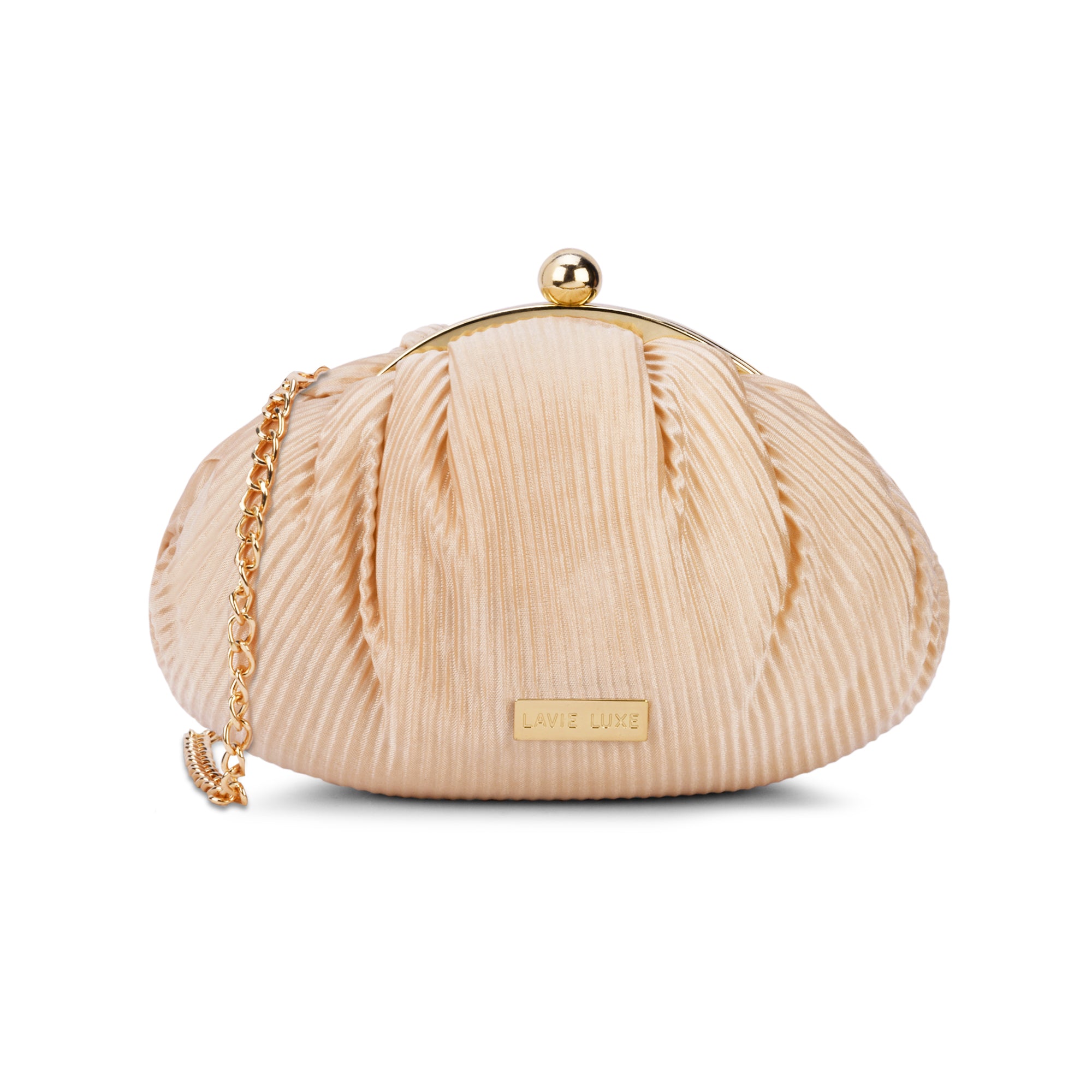 Large Pleated Frame Clutch