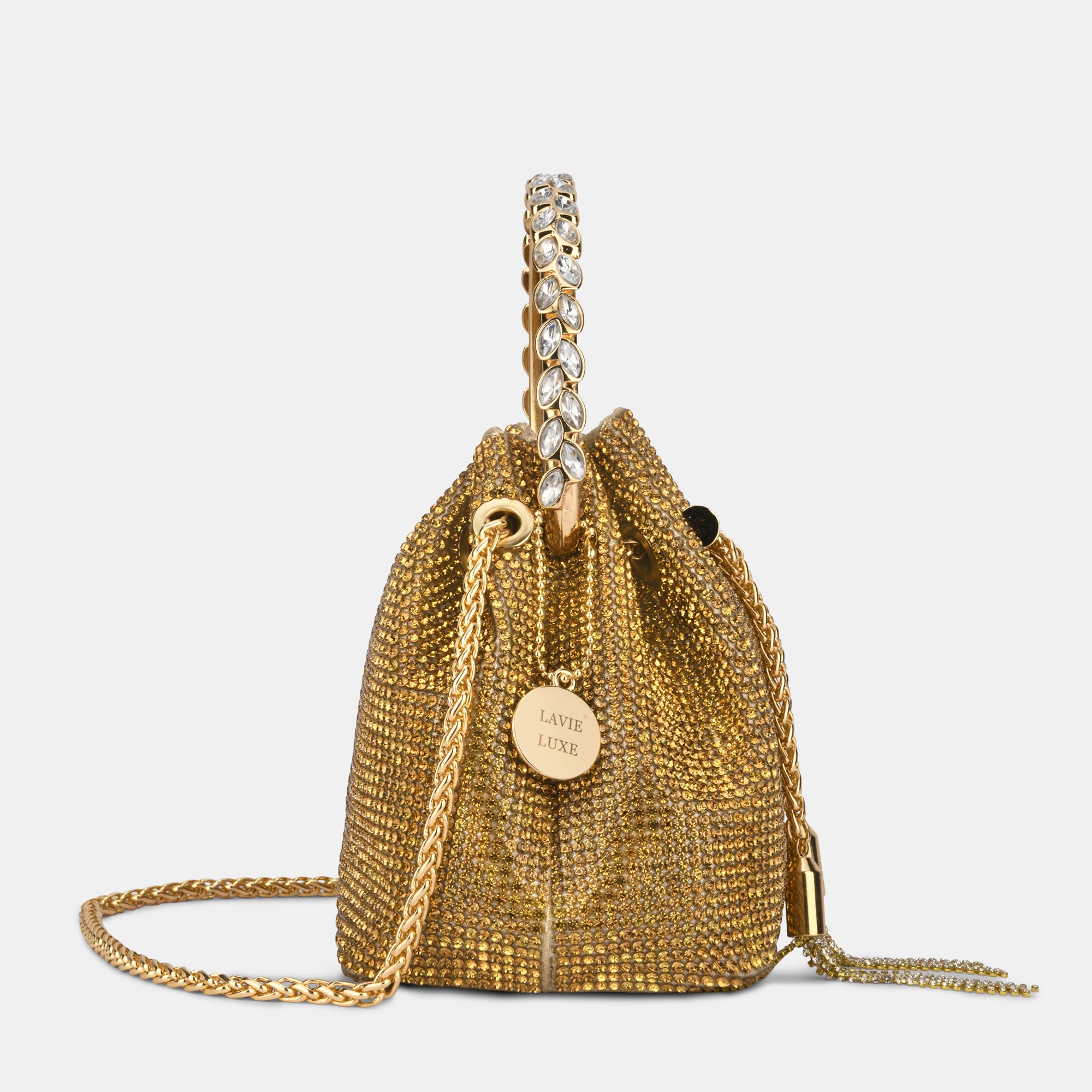 Shimmery Gold Medium Round Potli