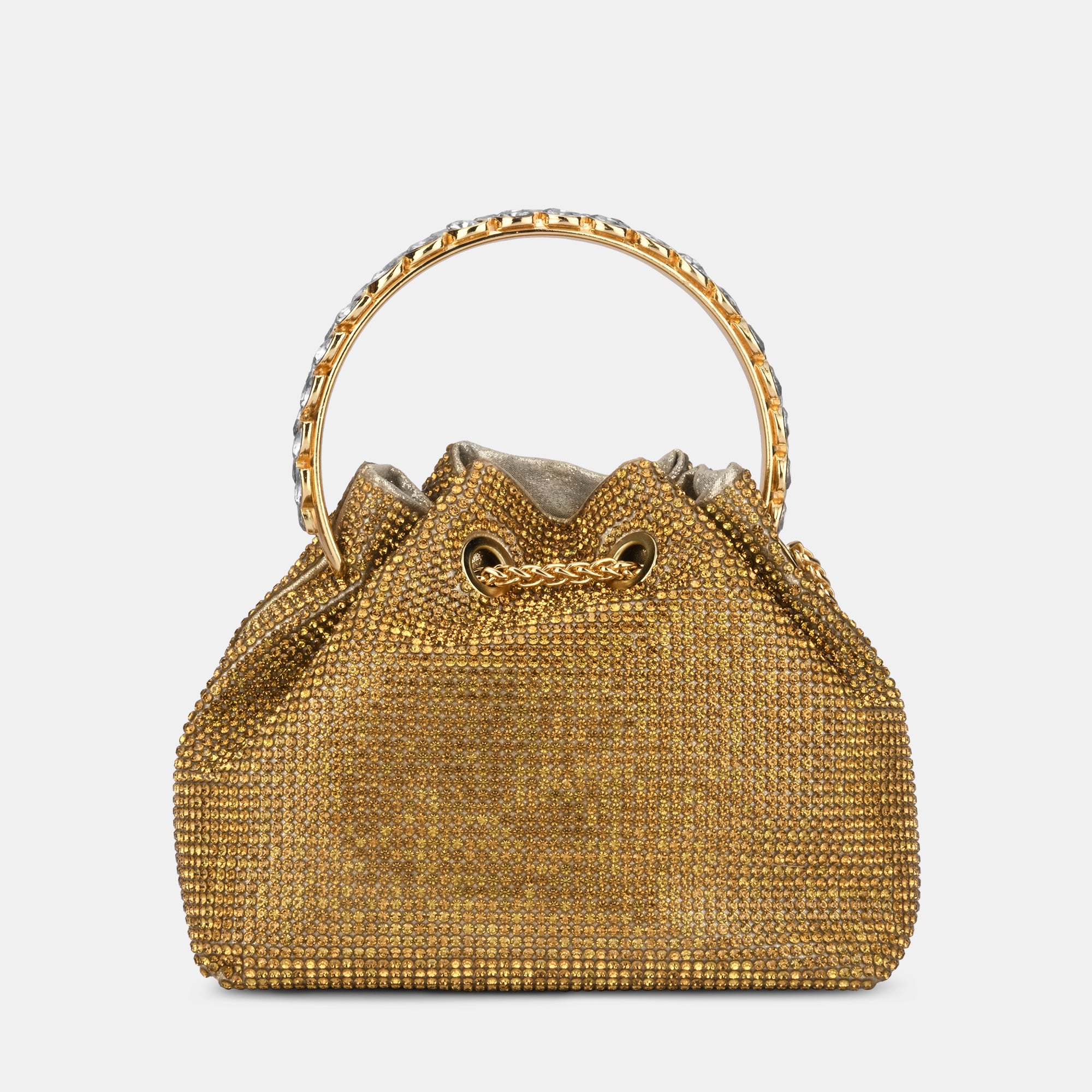 Shimmery Gold Medium Round Potli