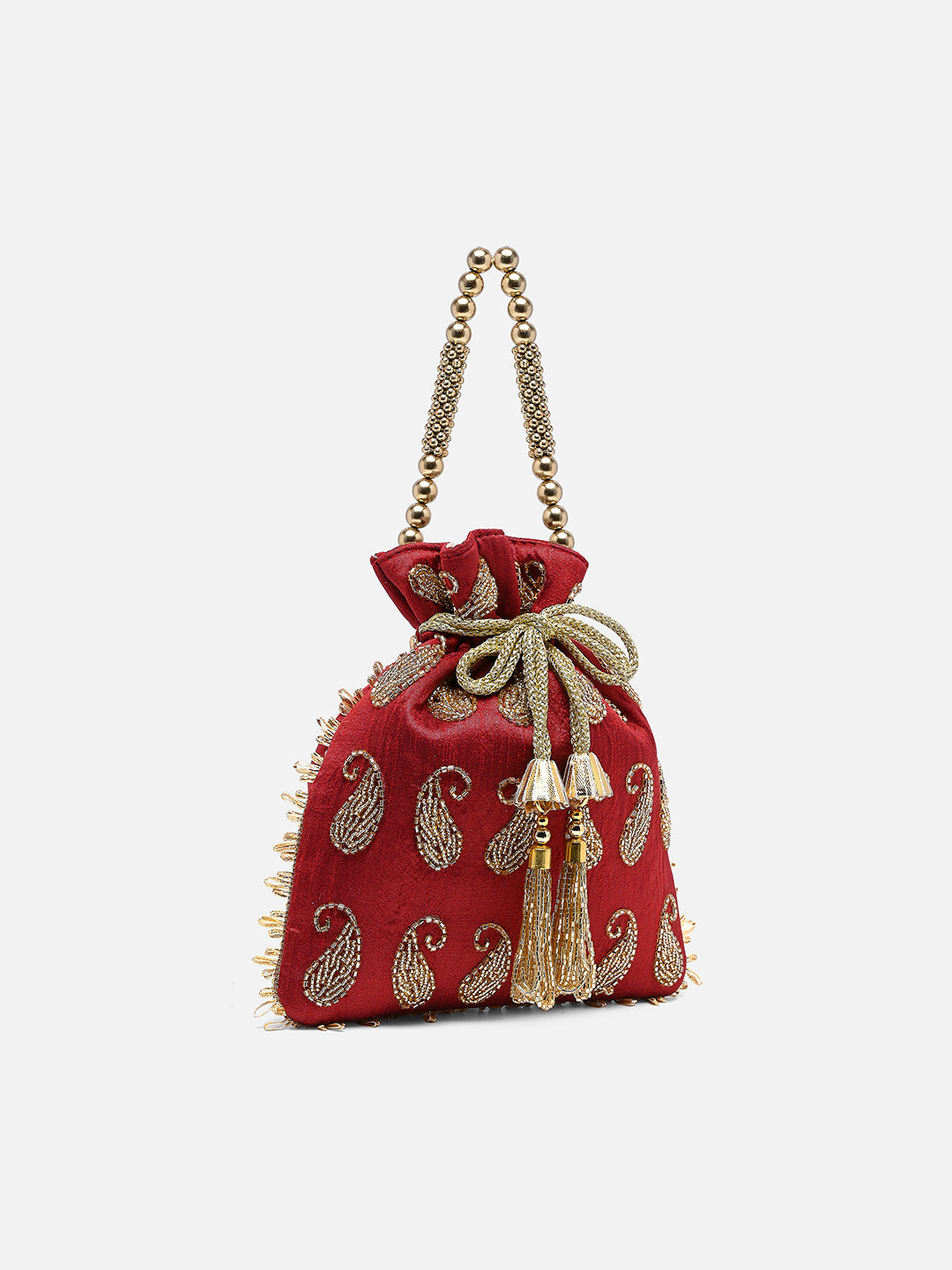 Ely Paisley Embellished Medium Potli