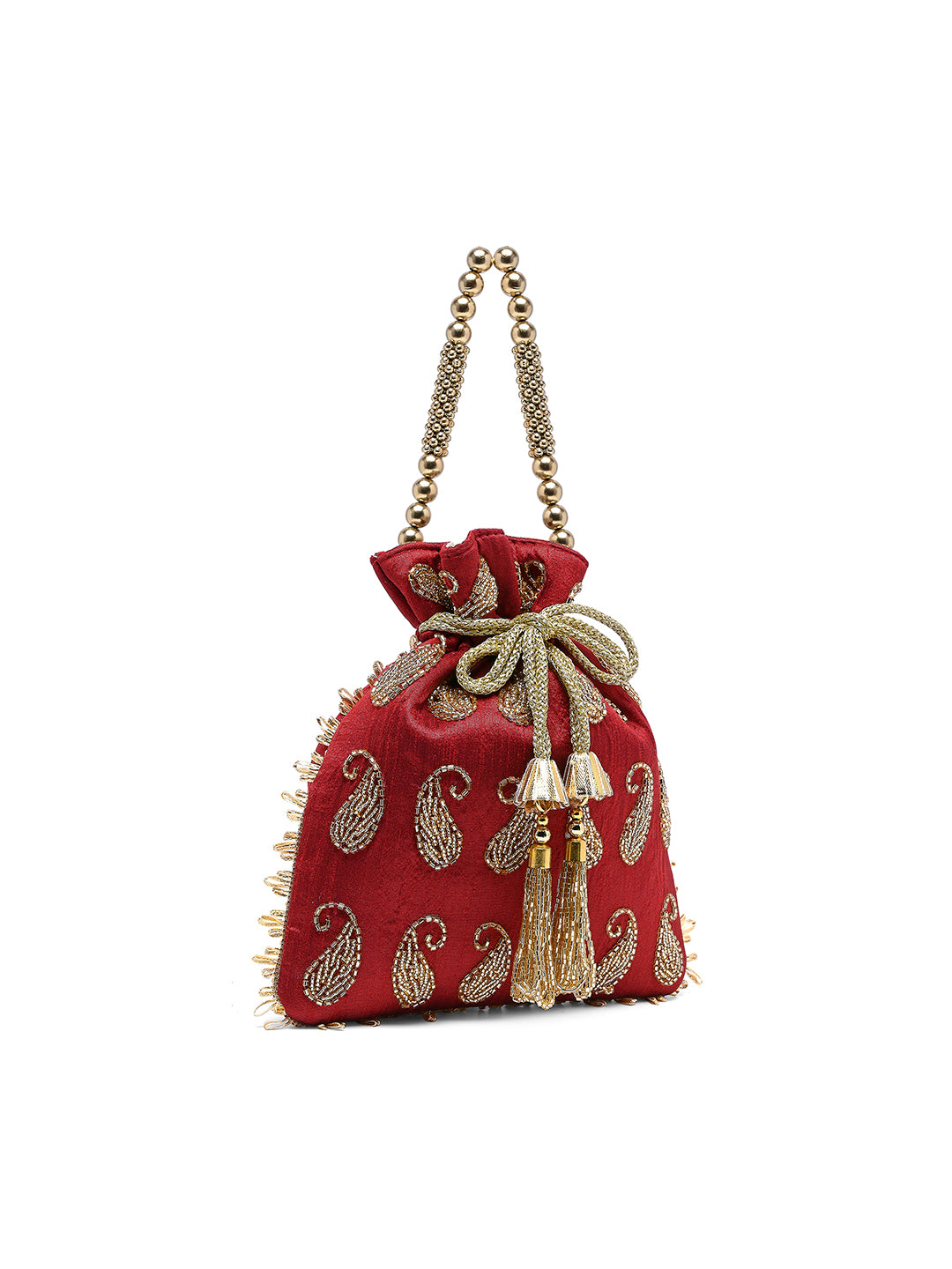 Ely Paisley Embellished Medium Potli