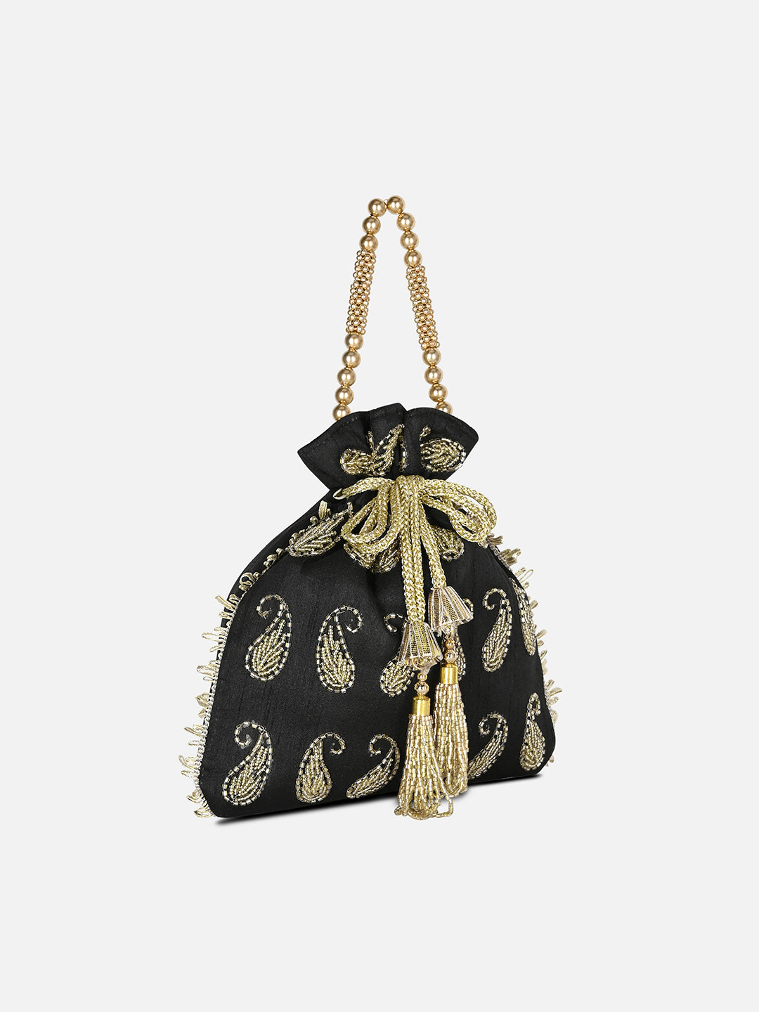 Ely Paisley Embellished Medium Potli