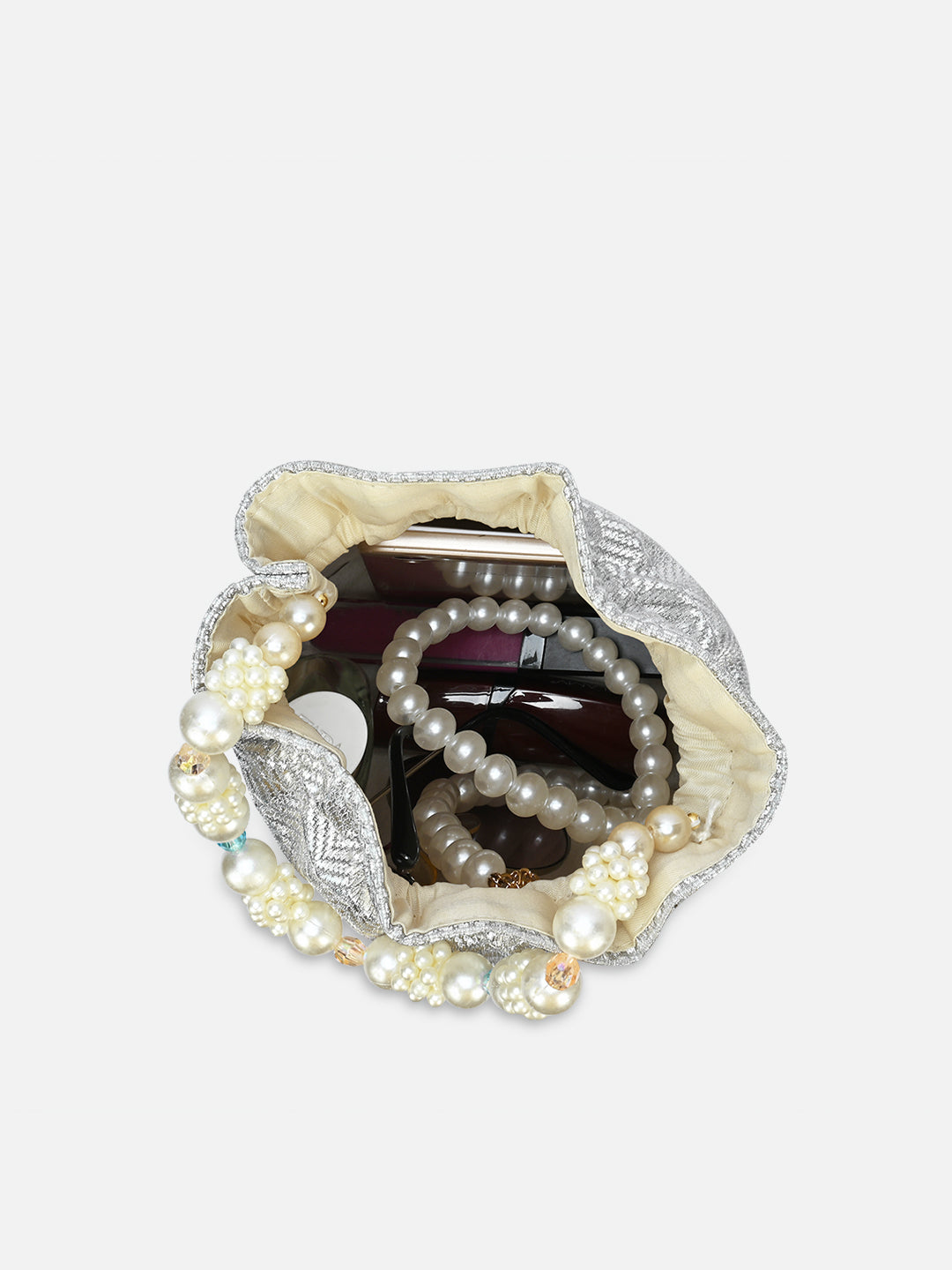 Bisbee Pearl Handle medium Potli Silver