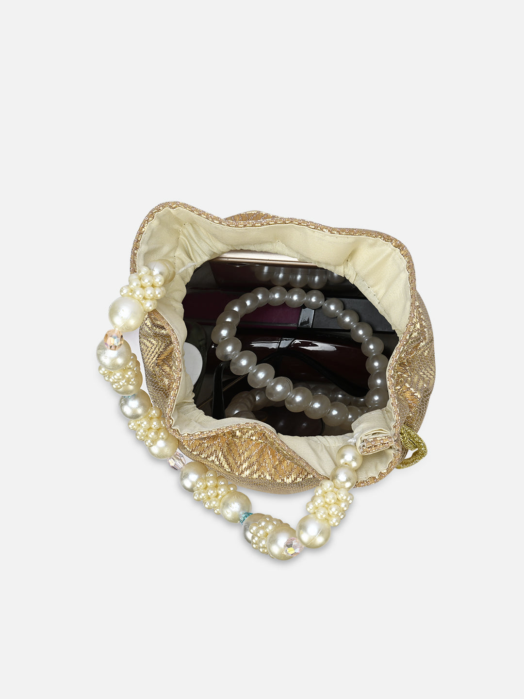 Bisbee Pearl Handle medium Potli Dk Gold