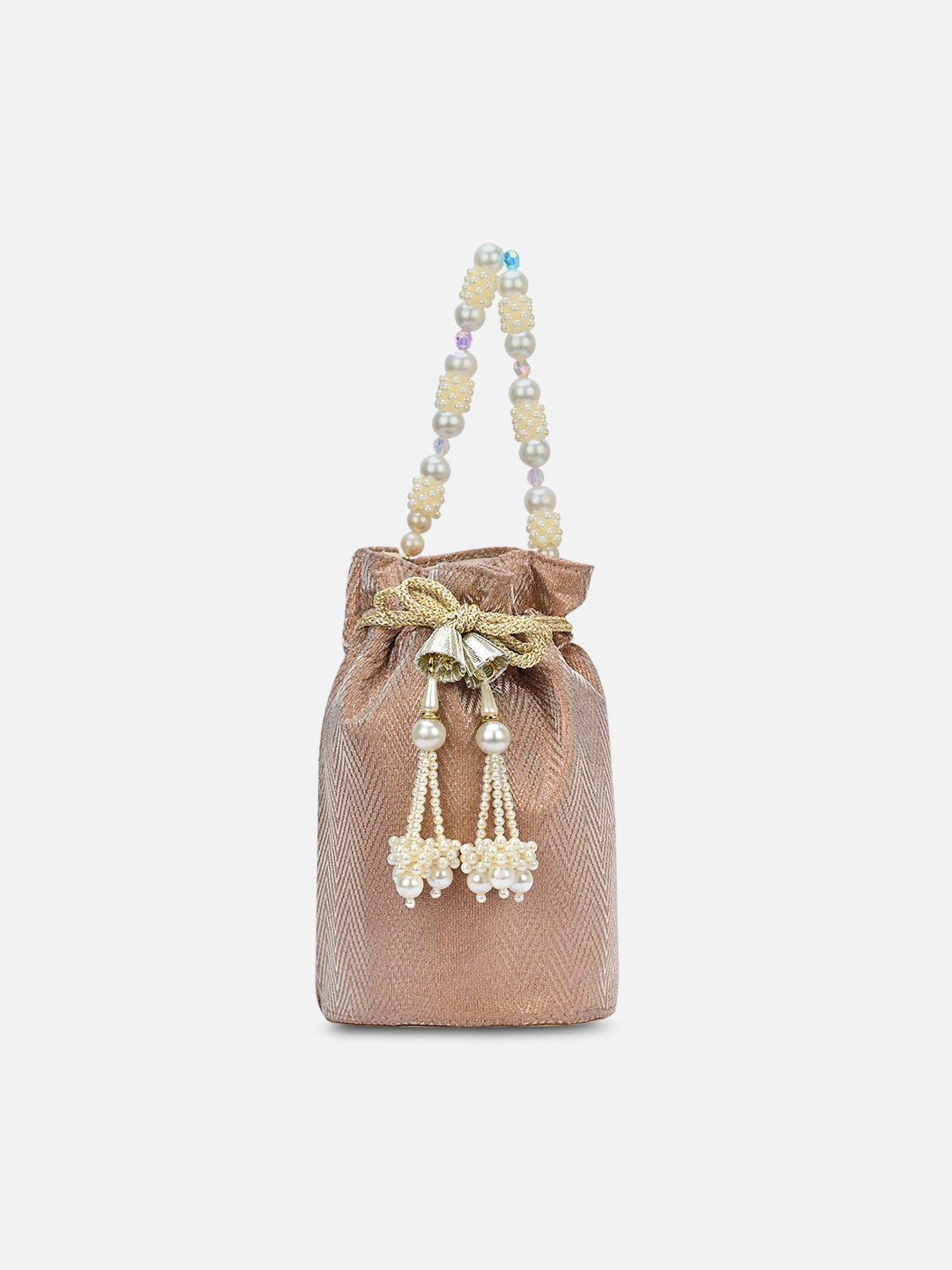 Bisbee Pearl Handle medium Potli Metallic Pink