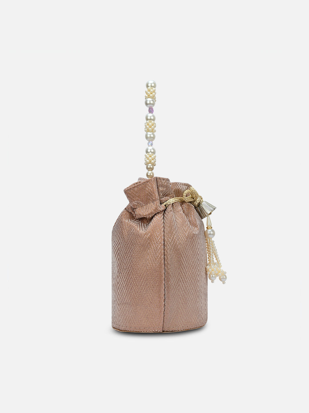 Bisbee Pearl Handle medium Potli Metallic Pink