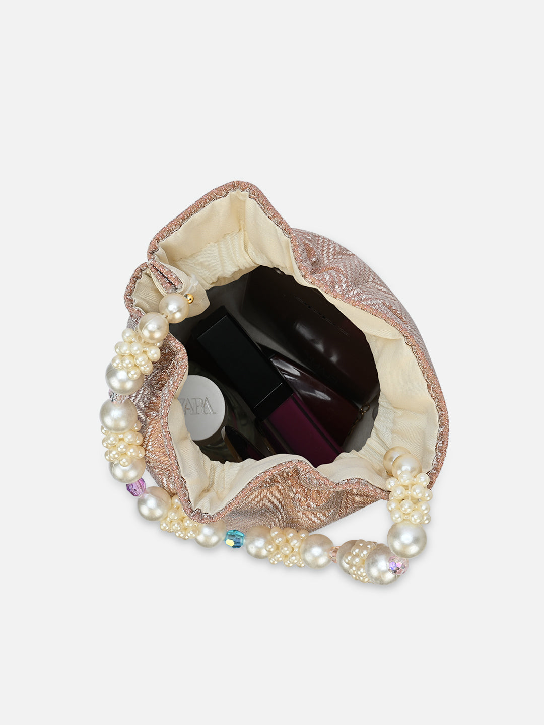 Bisbee Pearl Handle medium Potli Metallic Pink