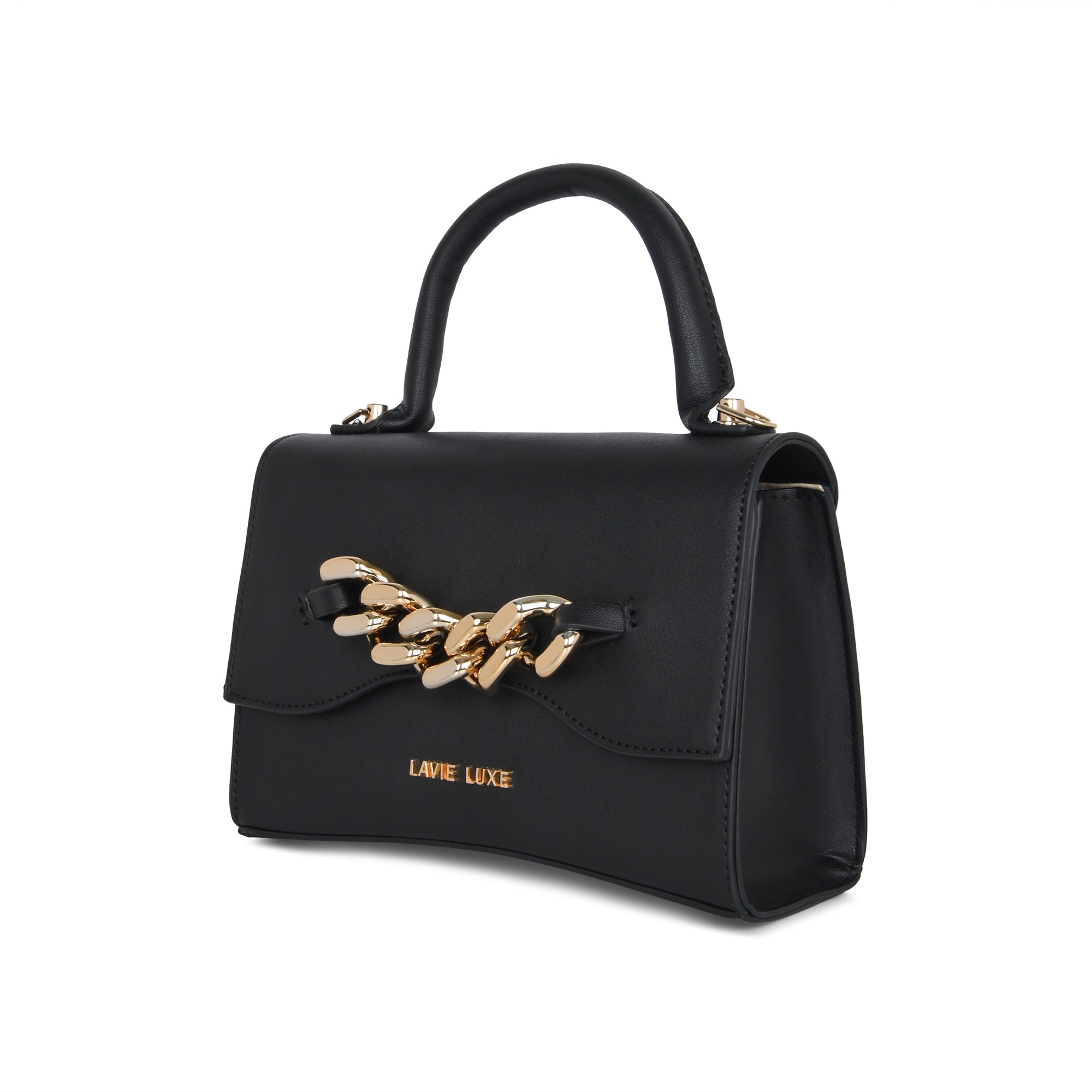 Lavie Luxe Black Small Women's Chain Flap Sling Bag