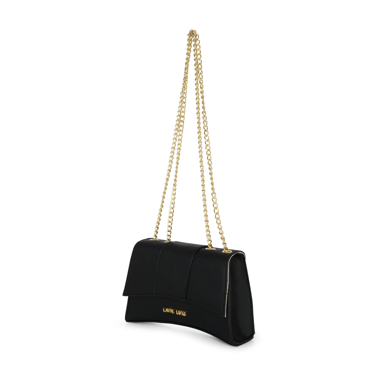 Lavie Luxe Black Small Women's Bub Girl's Flap Mini Sling Bag