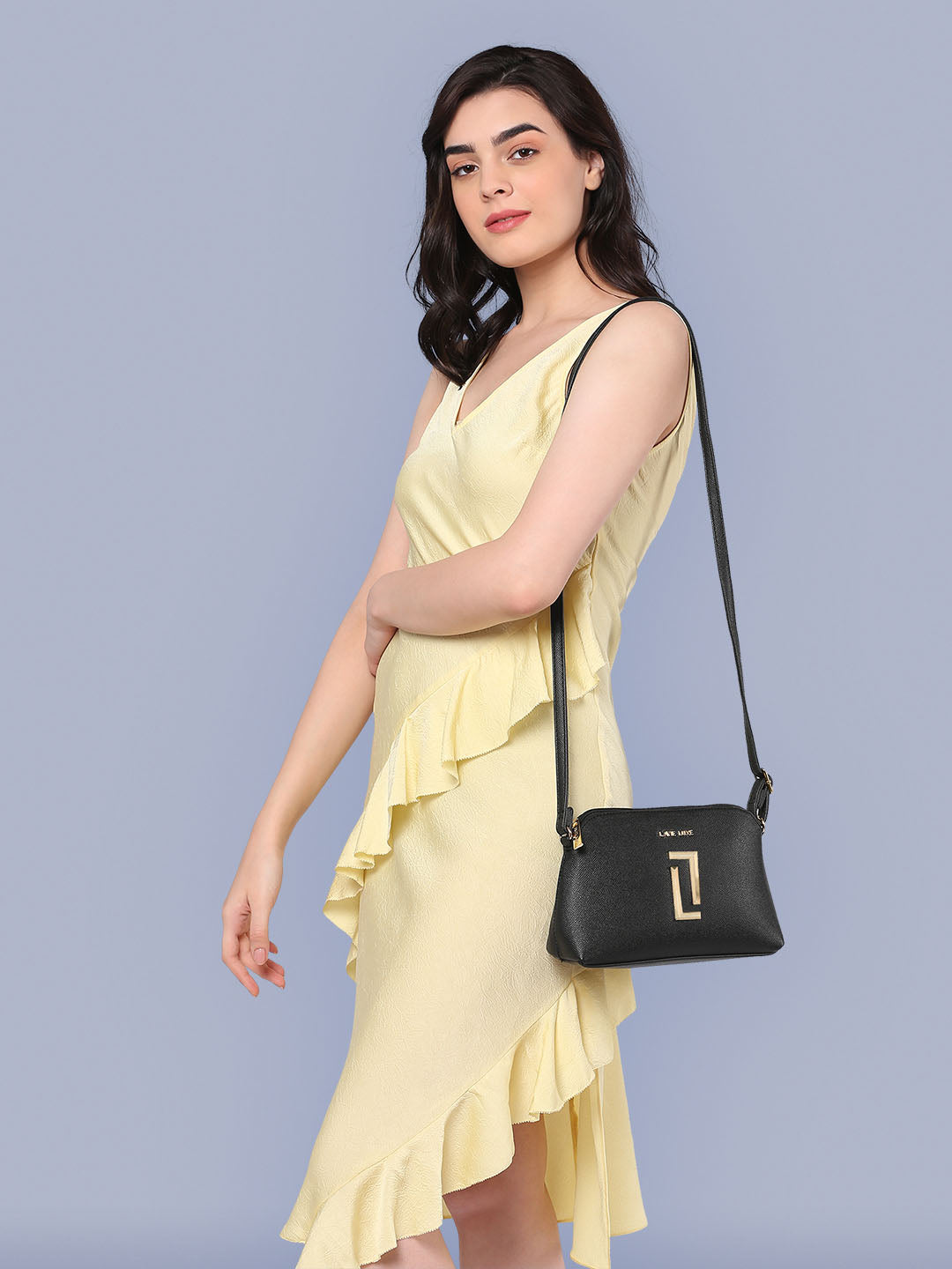 Lavie Luxe Black Small Women's Hemi Sling Bag
