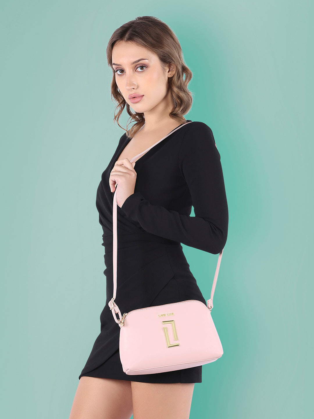 Lavie Luxe Light Pink Small Women's Hemi Sling Bag
