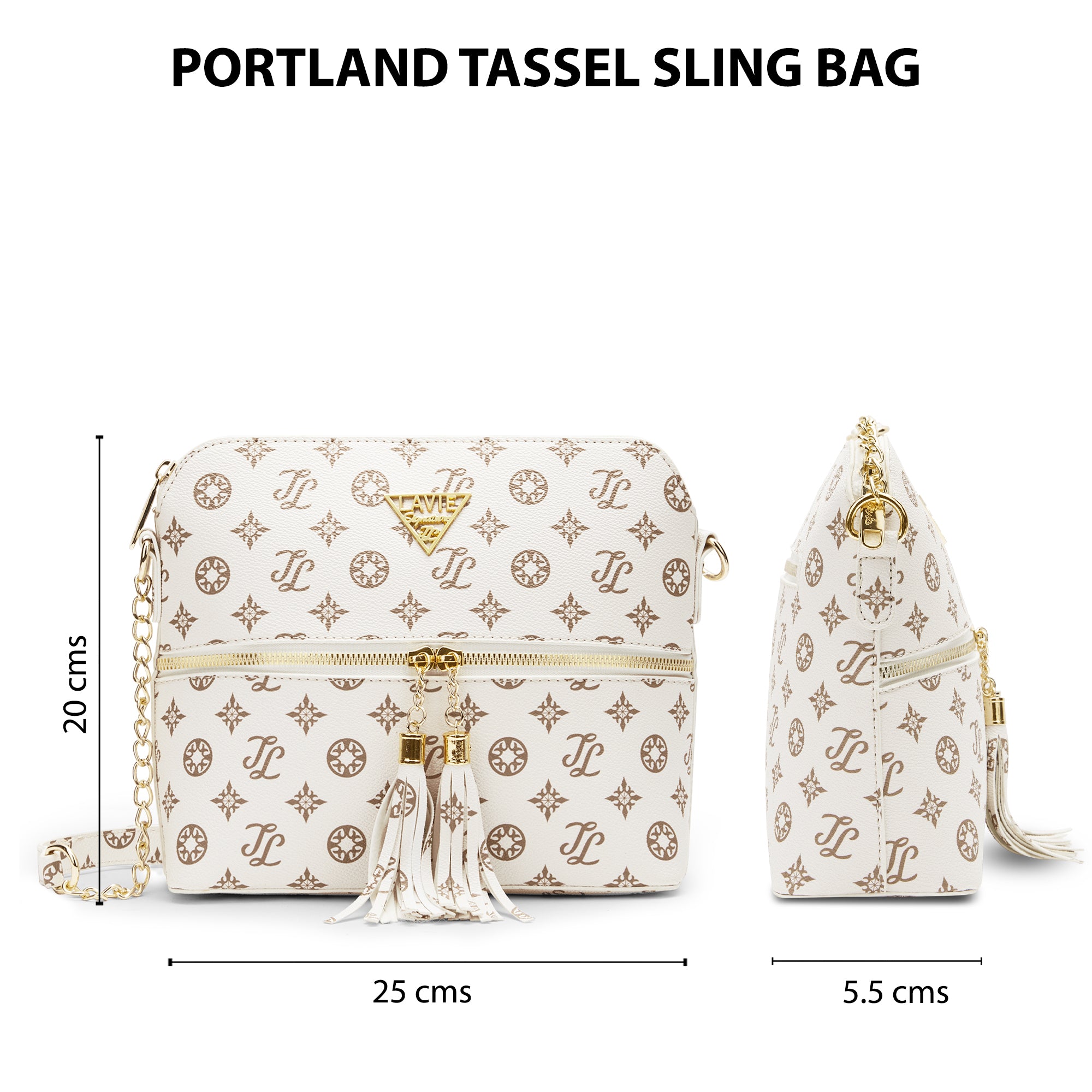 Lavie Signature Portland Medium Off White Womens Sling Bag