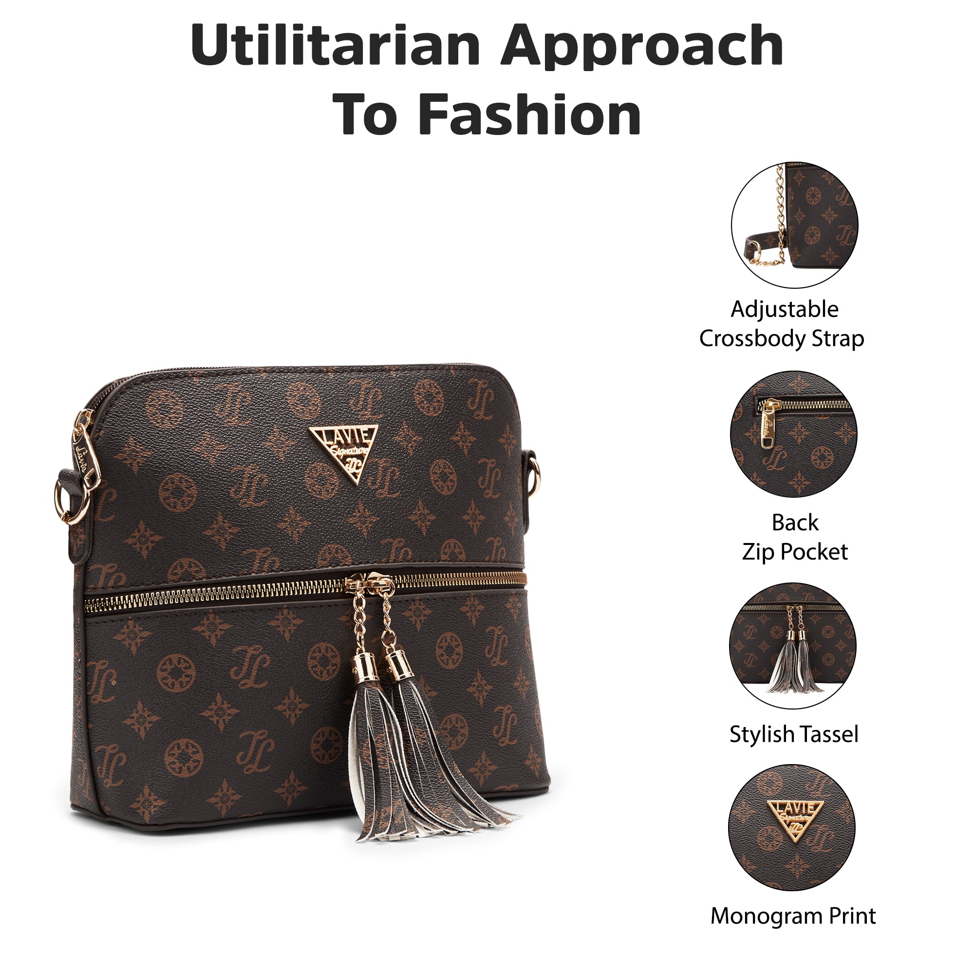 Lavie Signature Portland Medium Choco Womens Sling Bag