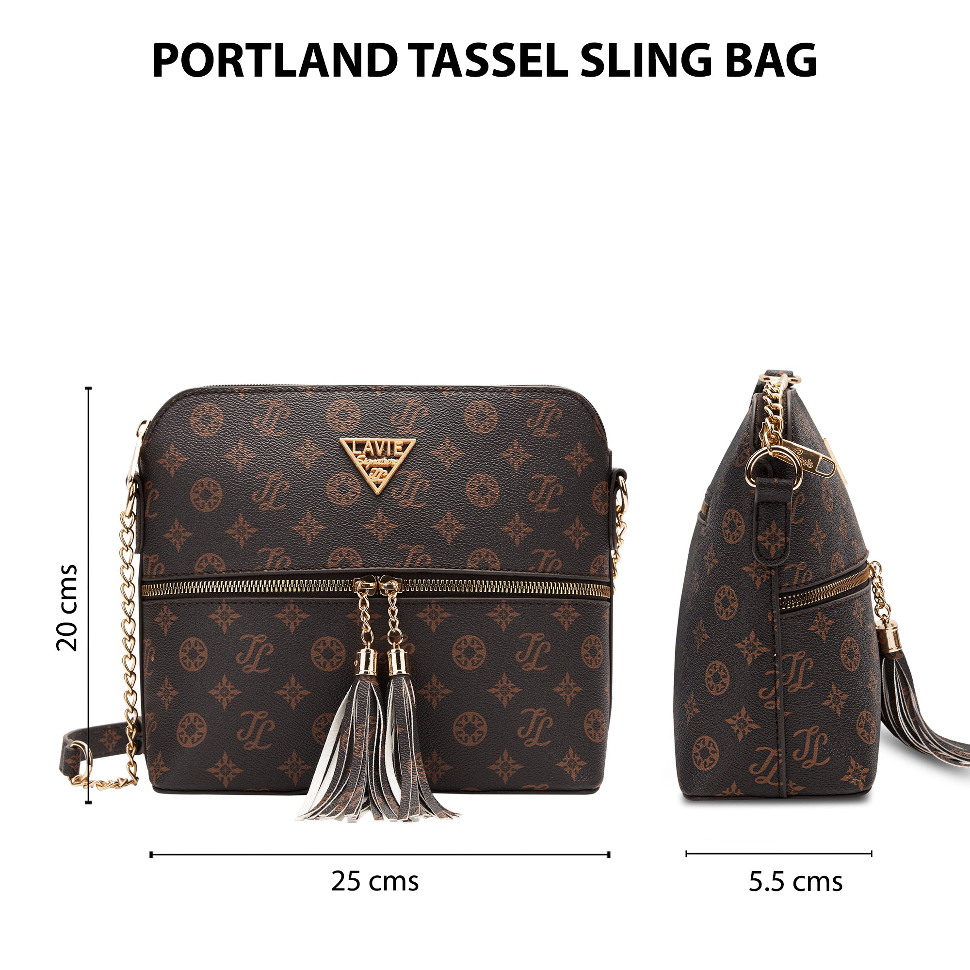 Lavie Signature Portland Medium Choco Womens Sling Bag