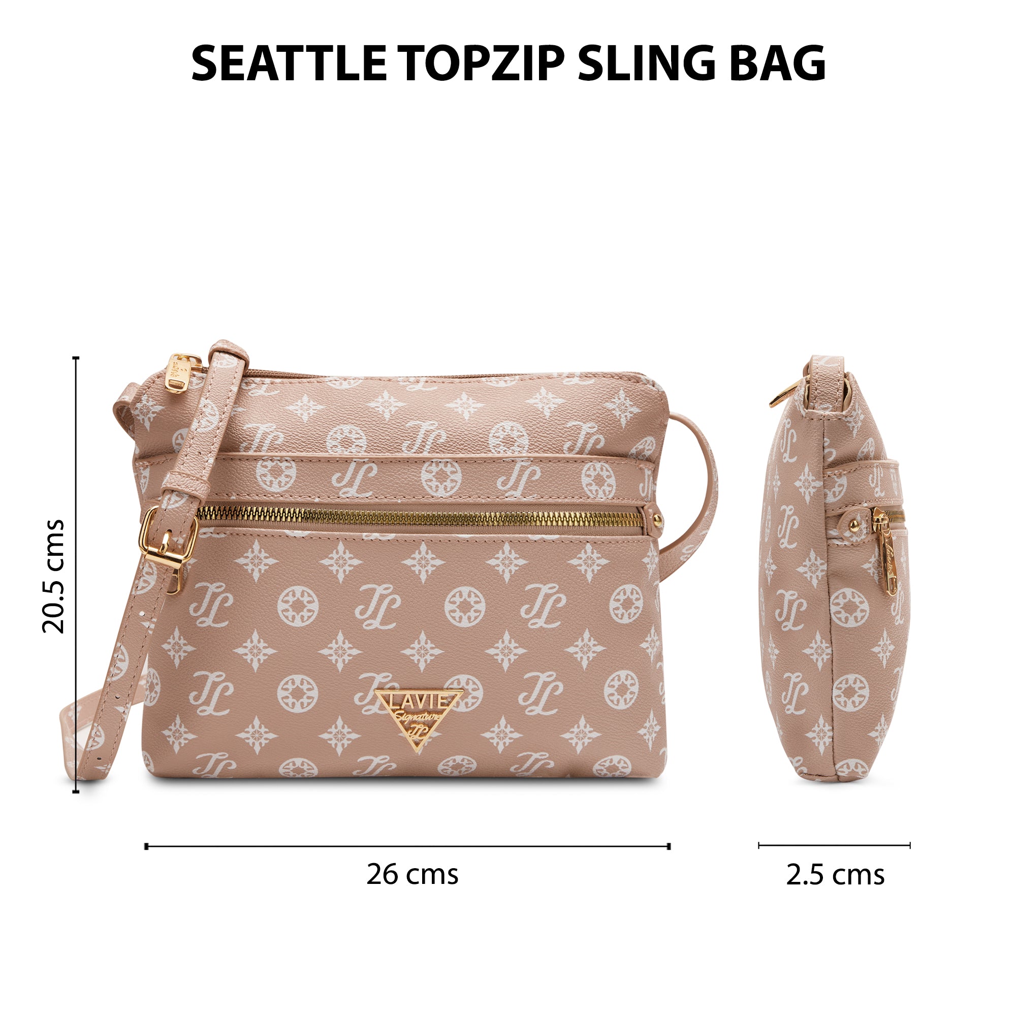 Lavie Signature Seattle Small Pink Womens Sling Bag