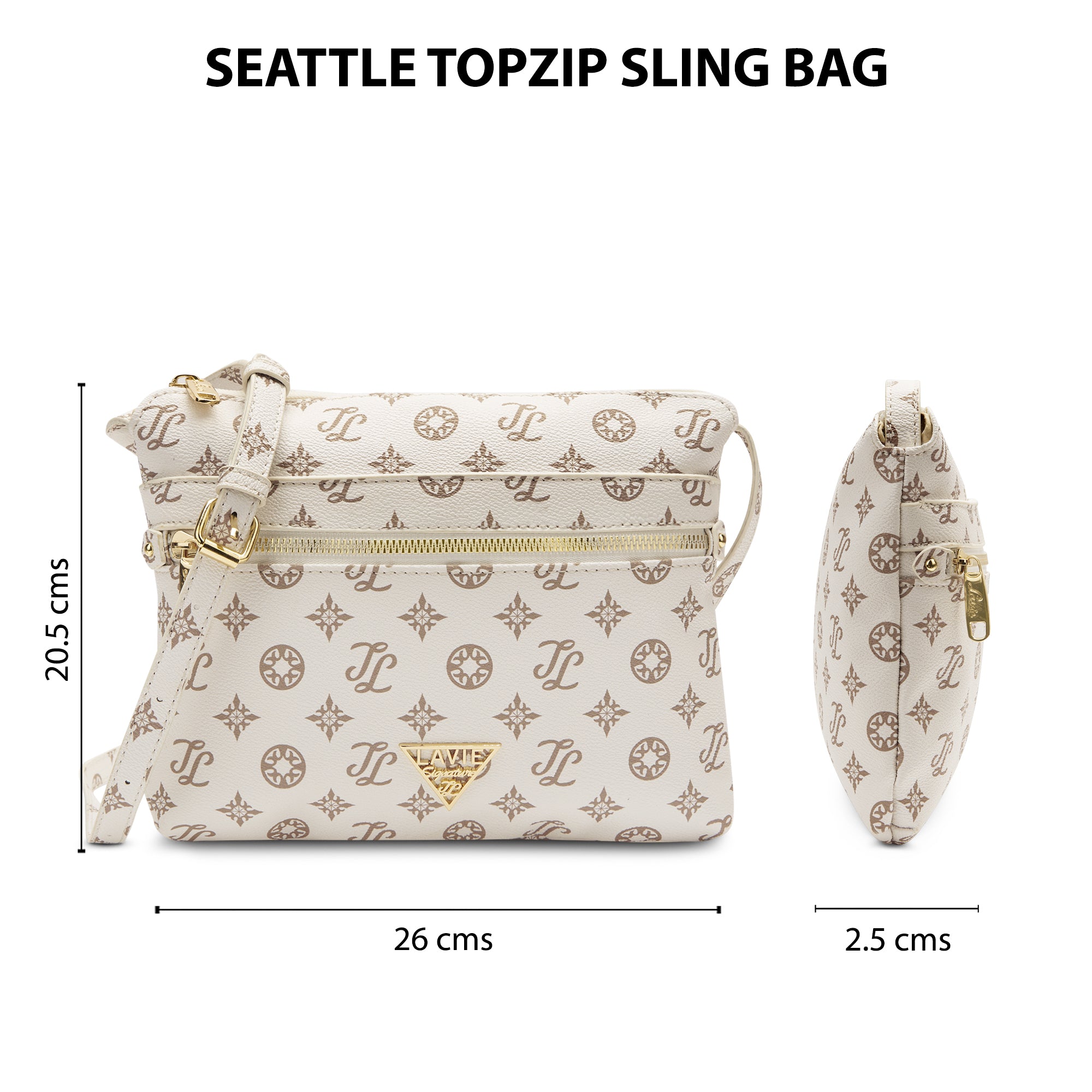 Lavie Signature Seattle Small Off White Womens Sling Bag