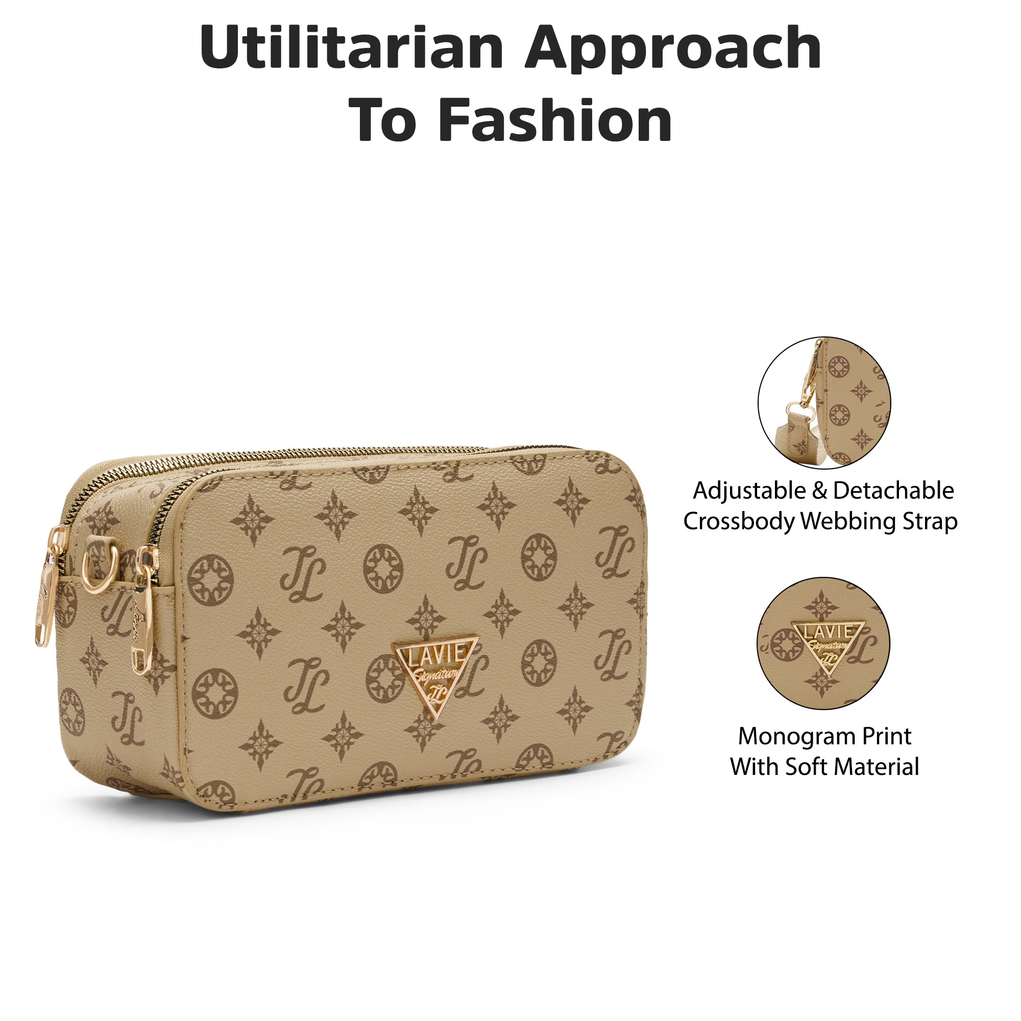 Lavie Signature Hawaii Small Taupe Womens Sling Bag
