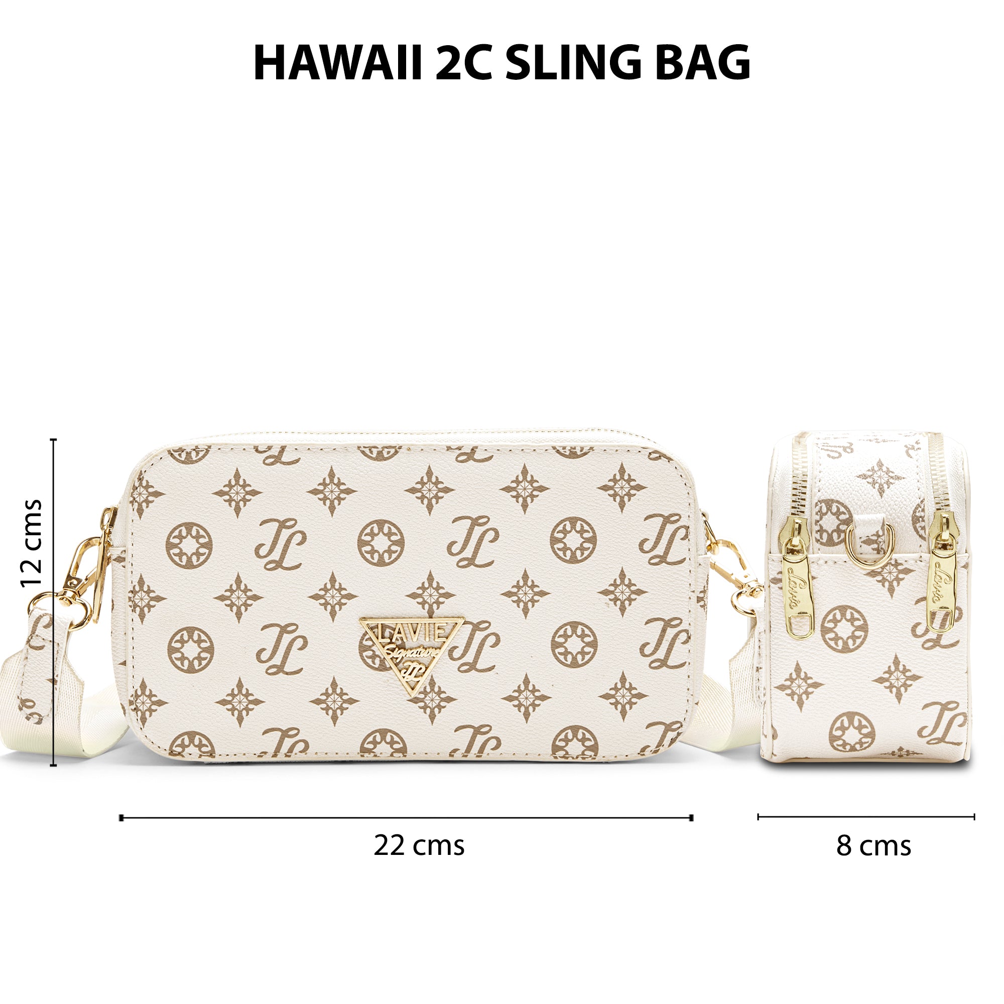 Lavie Signature Hawaii Small Off White Womens Sling Bag