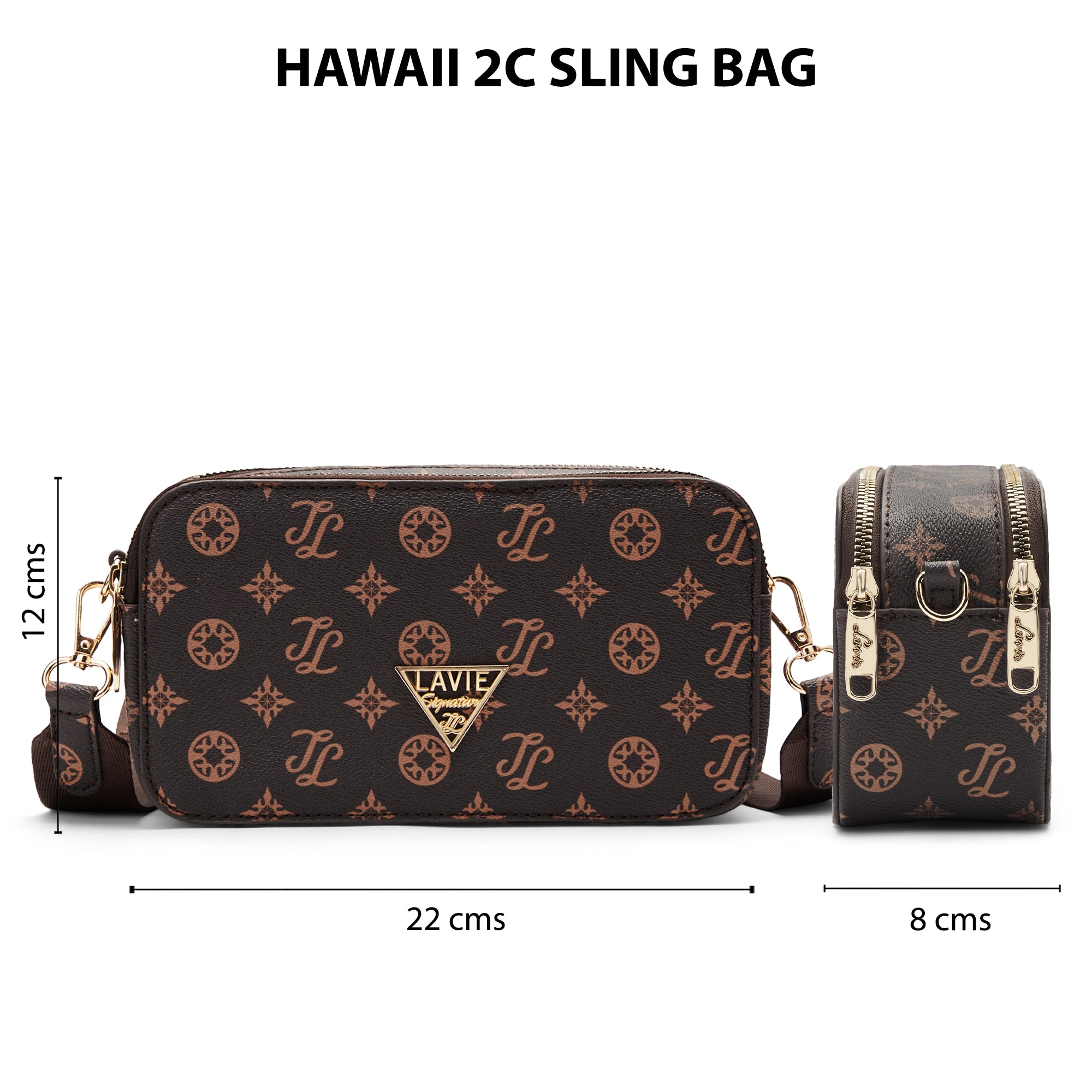 Lavie Signature Hawaii Small Choco Womens Sling Bag