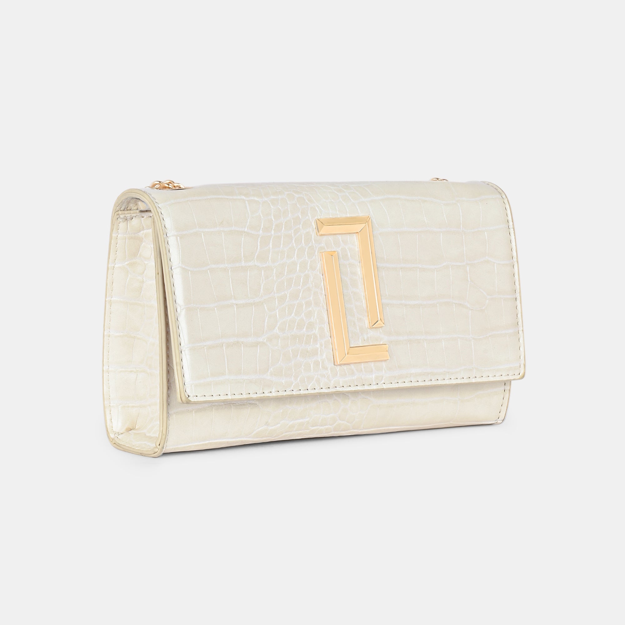 Lavie Luxe Crocflap Off White Small Women's Sling
