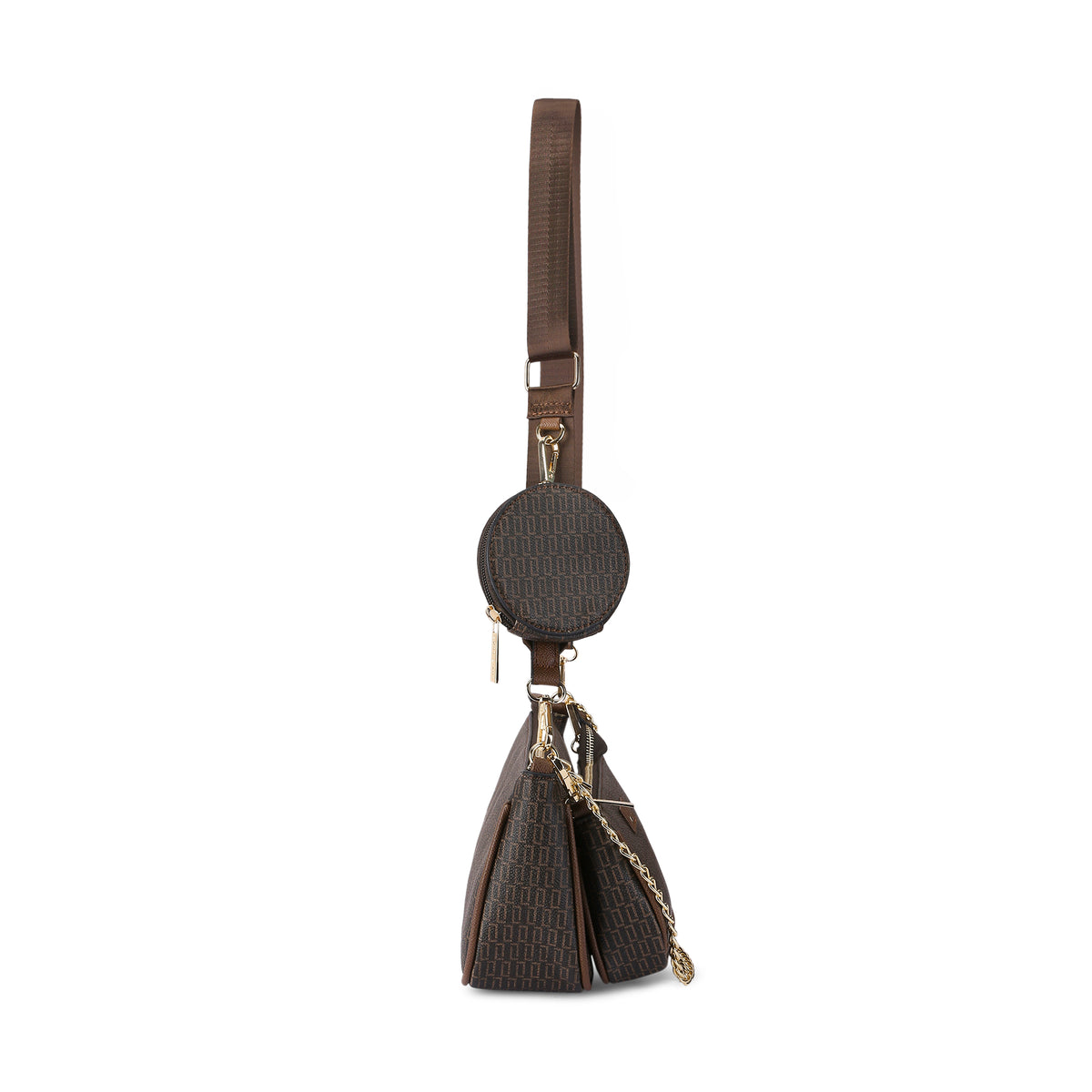 Lavie Luxe Monogram Chunk 3pc Choco Small Women's Sling