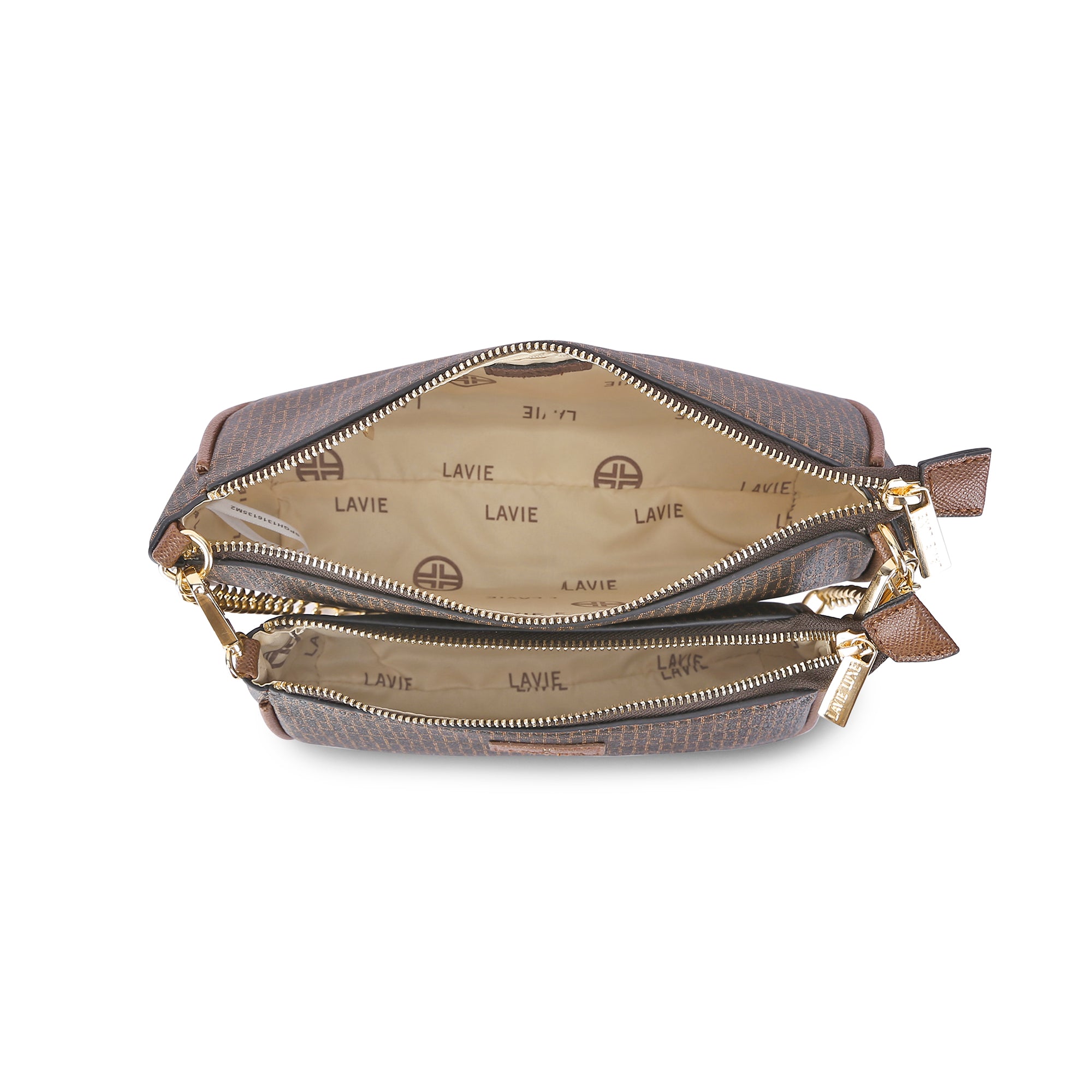 Lavie Luxe Monogram Chunk 3pc Choco Small Women's Sling