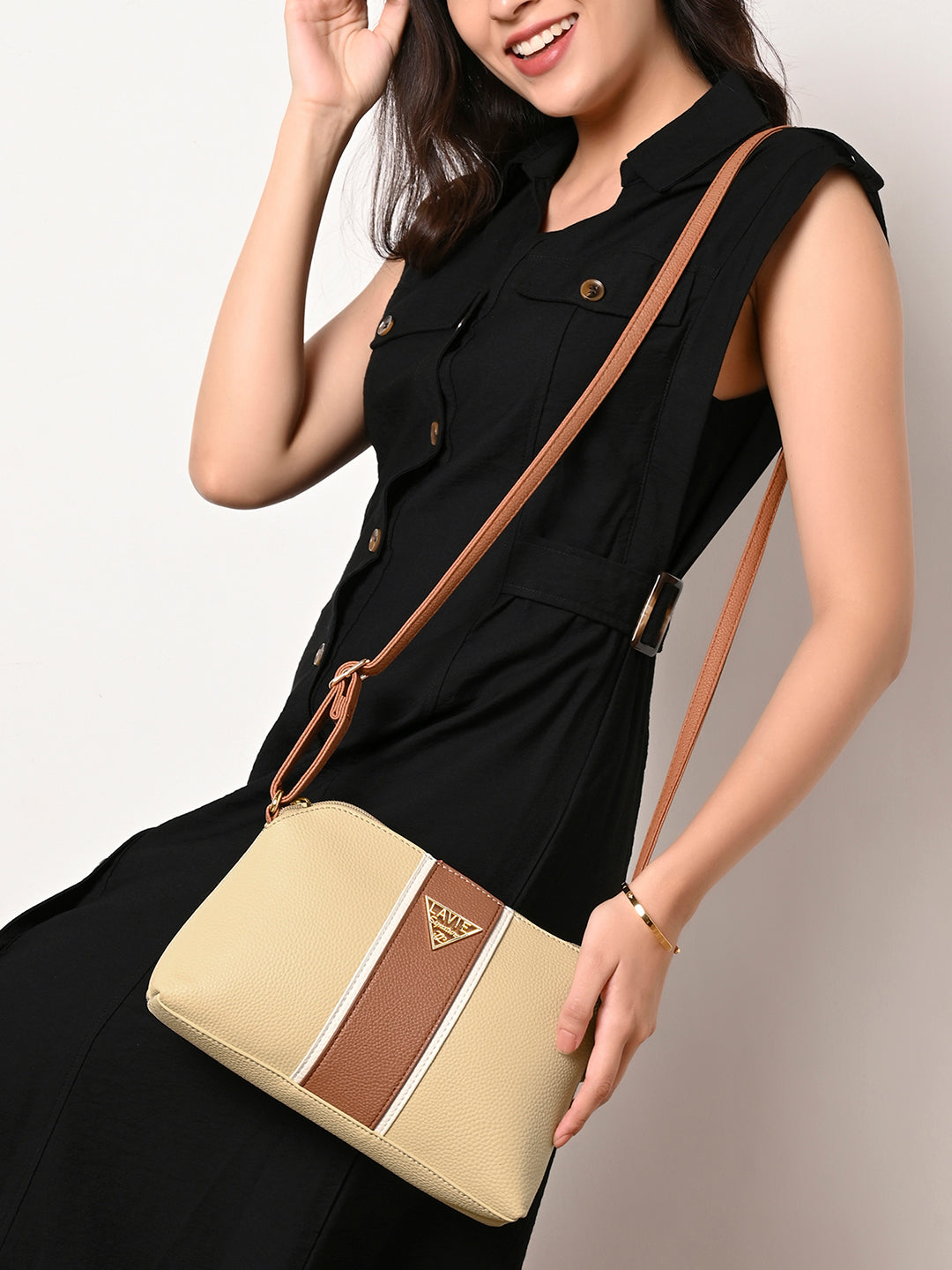 Lavie Signature Georgia Small Off White Womens Sling Bag