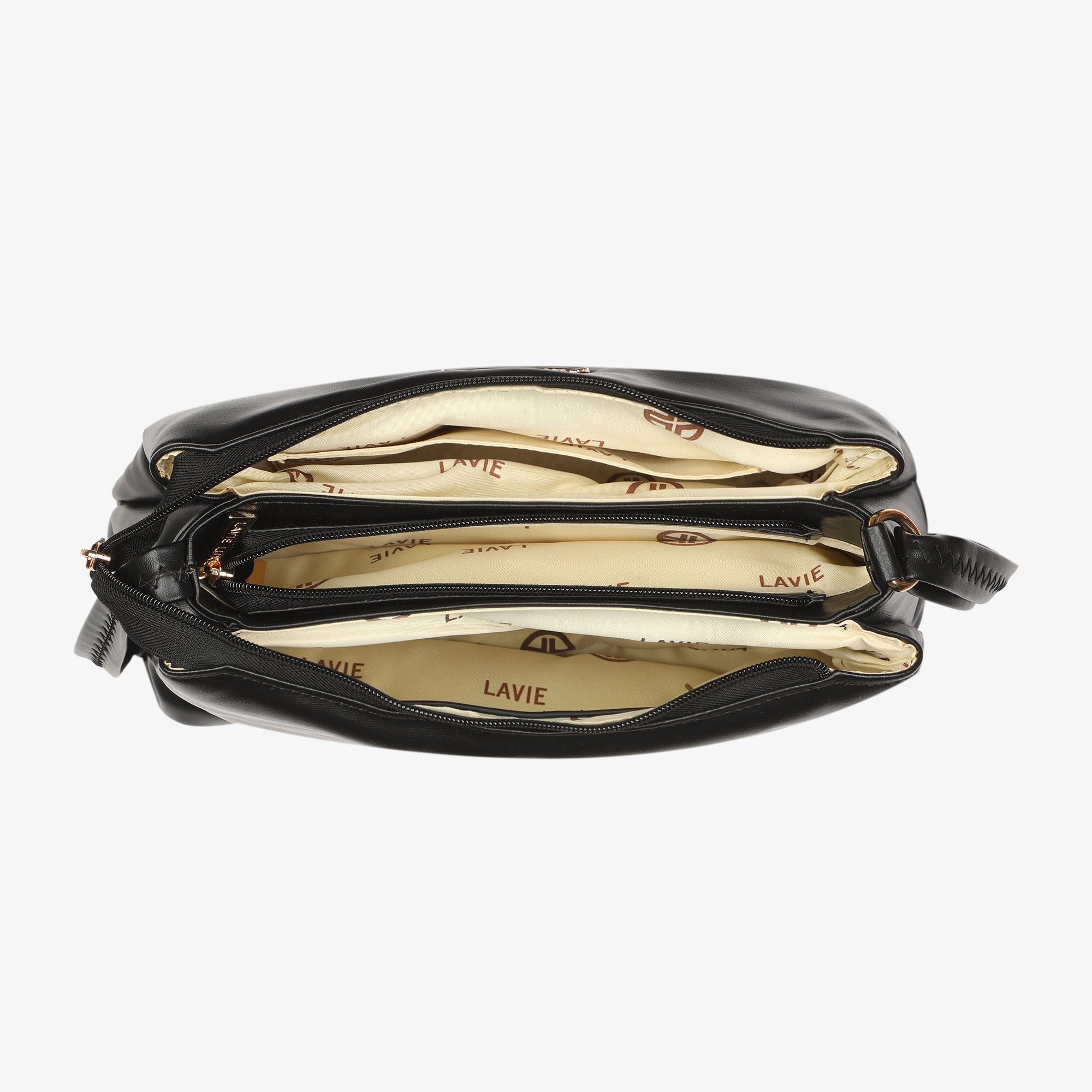 Lavie Luxe Rose Black Medium Women's 3 Compartment sling