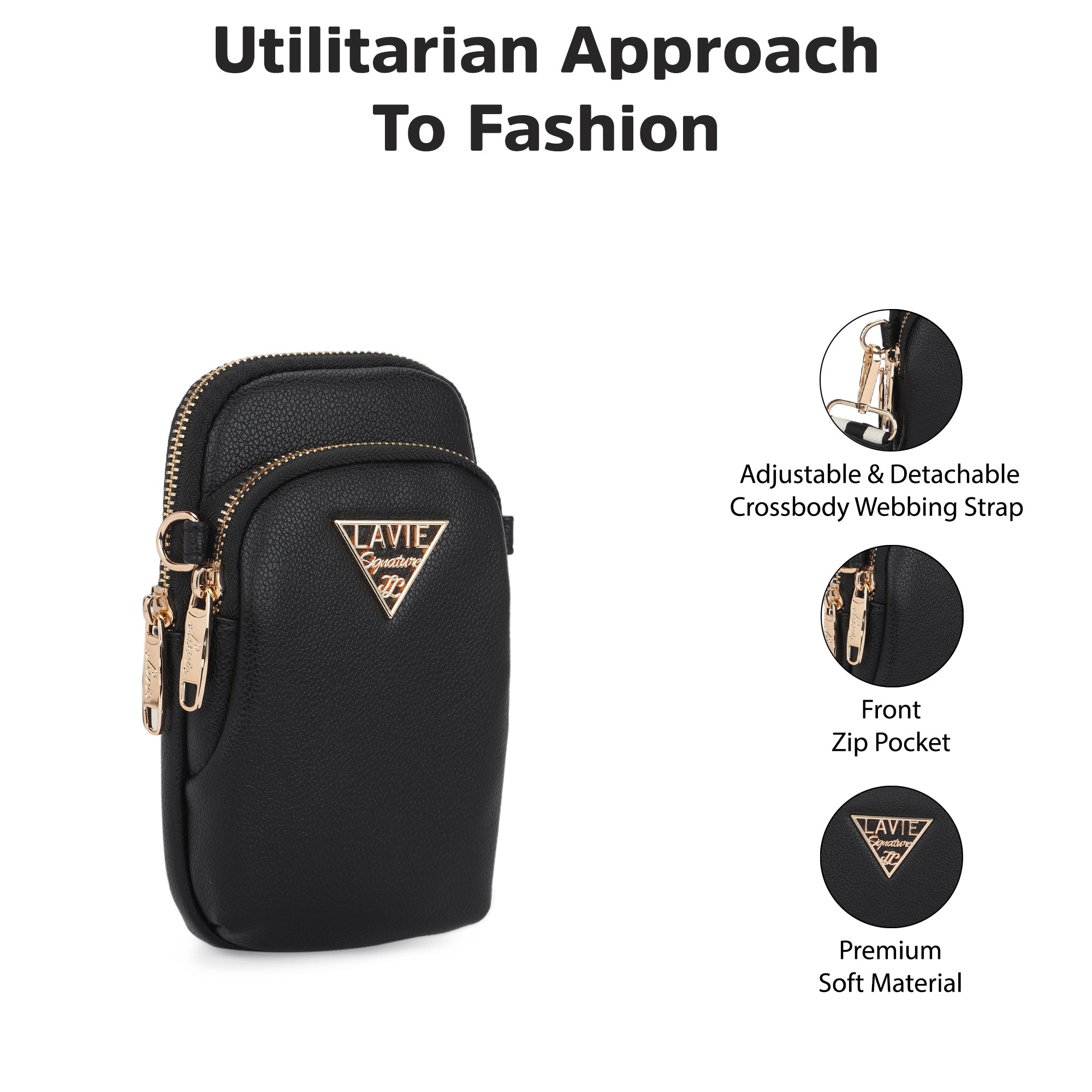 Indiana Vertical 2 Compartments Small Sling Bag